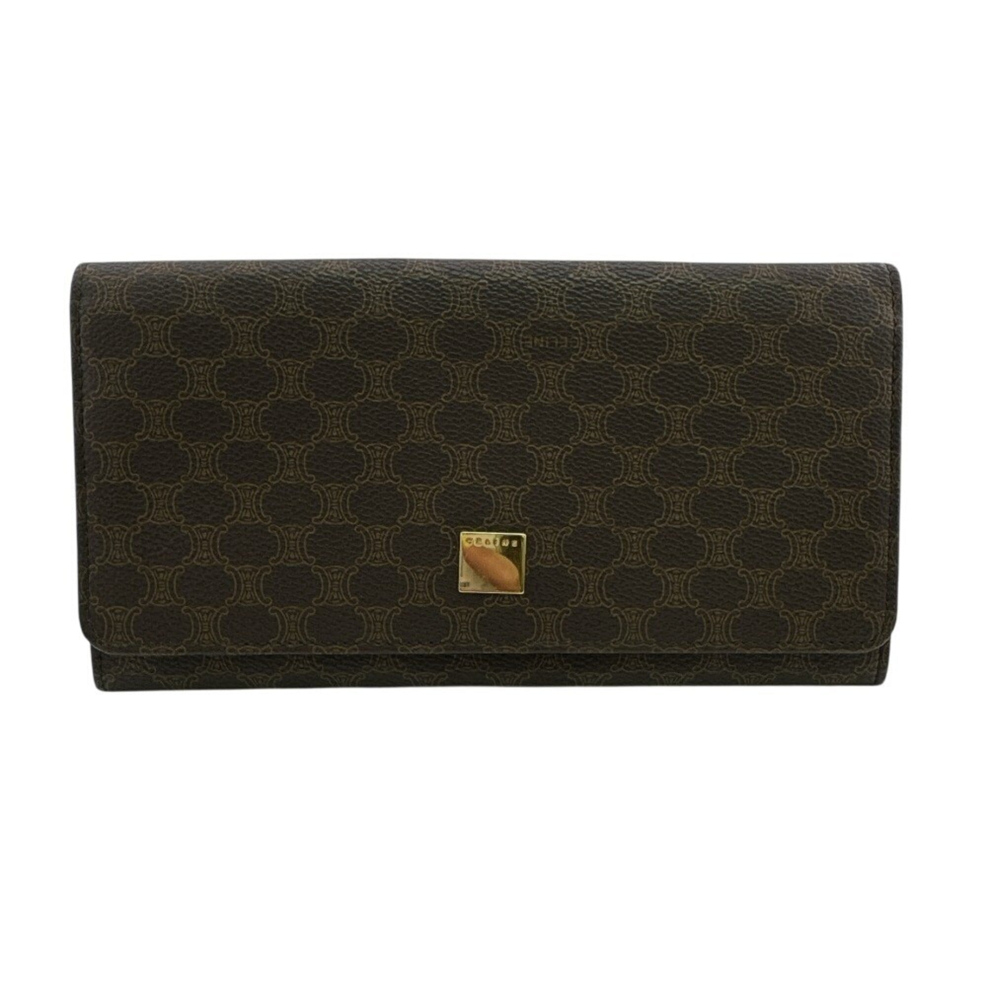 Celine Macadam Brown Pvc Long Wallet (Bi-Fold) (Pre-Owned)