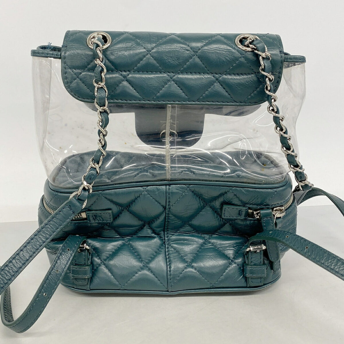 Chanel Green Leather Vinyl Backpack (Pre-Owned)