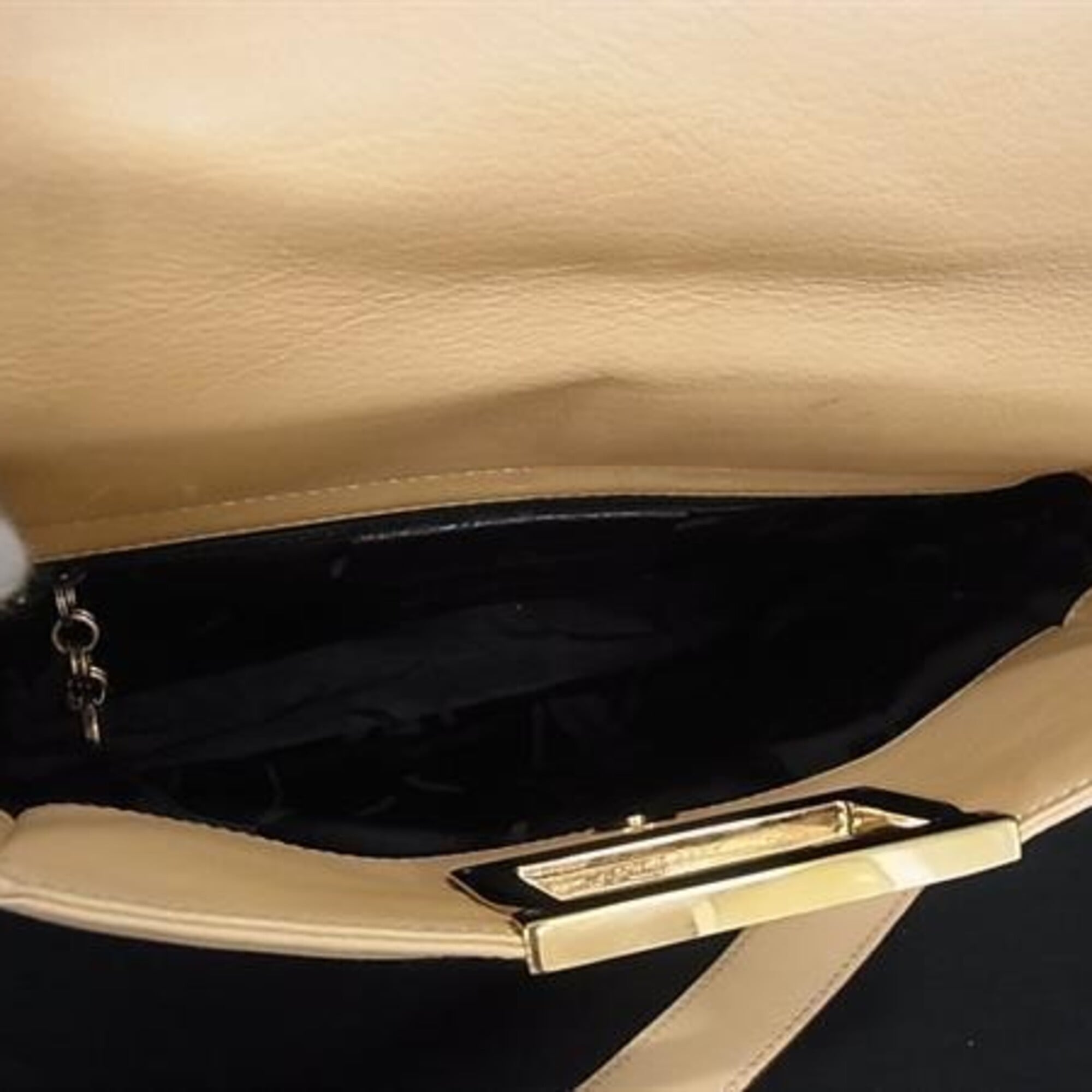 Salvatore Ferragamo Light Beige Leather Handbag Shoulder Bag Tote Bag (Pre-Owned)