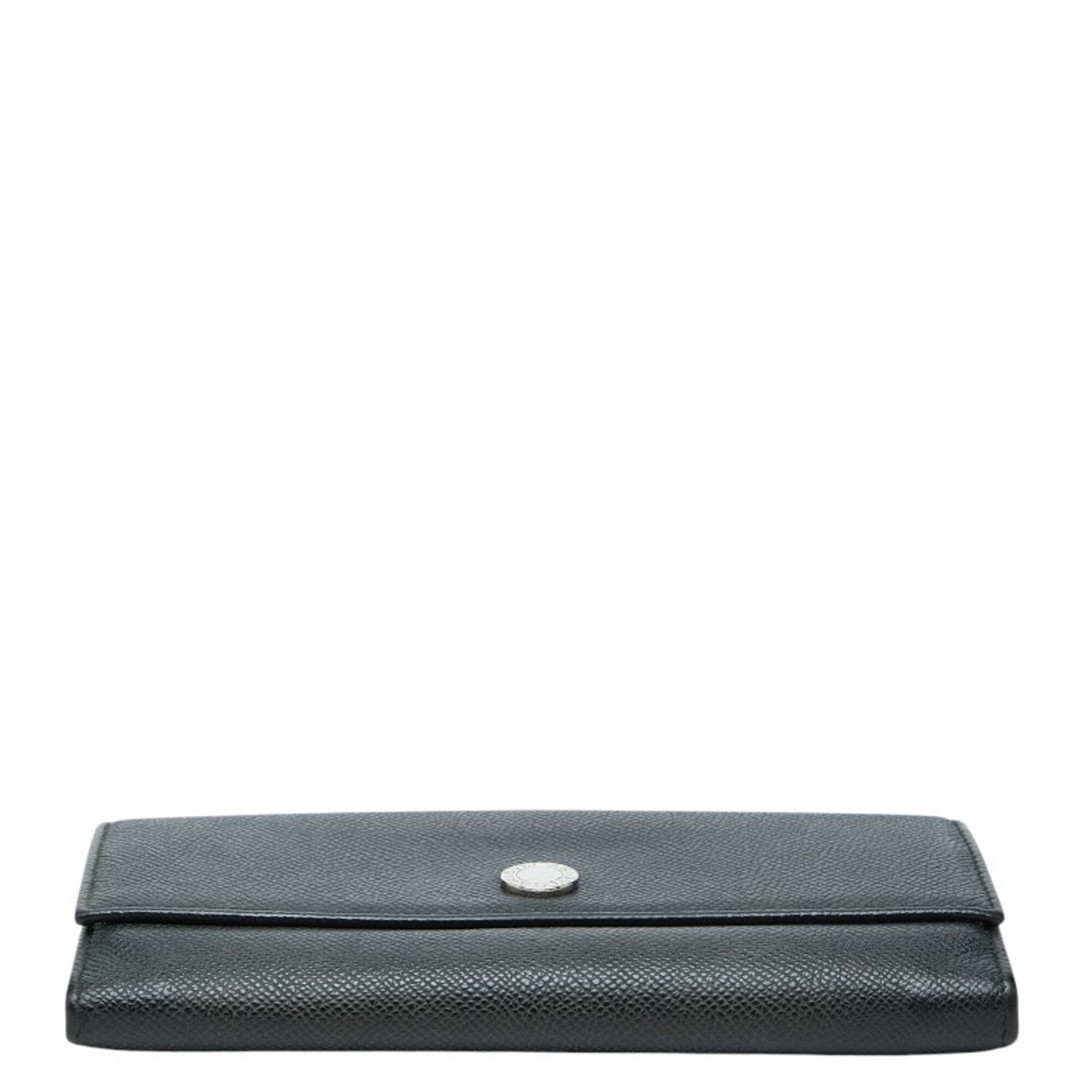 Bvlgari Black Leather Long Wallet (Bi-Fold) (Pre-Owned)