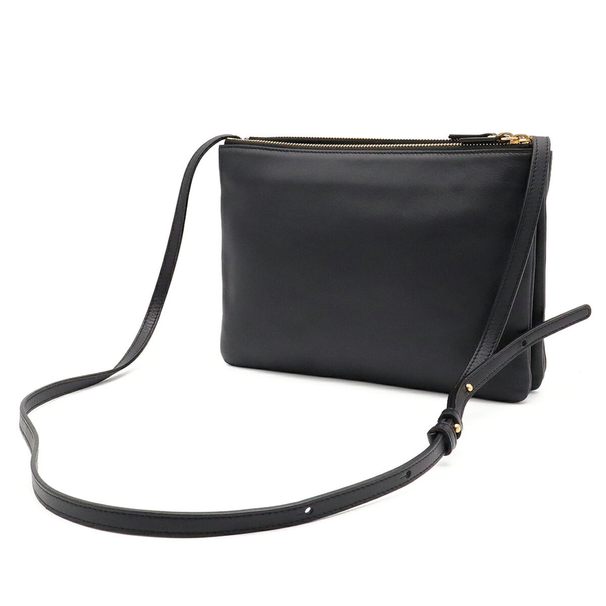 Celine Black Leather Handbag Pochette Pouch Shoulder Bag (Pre-Owned)