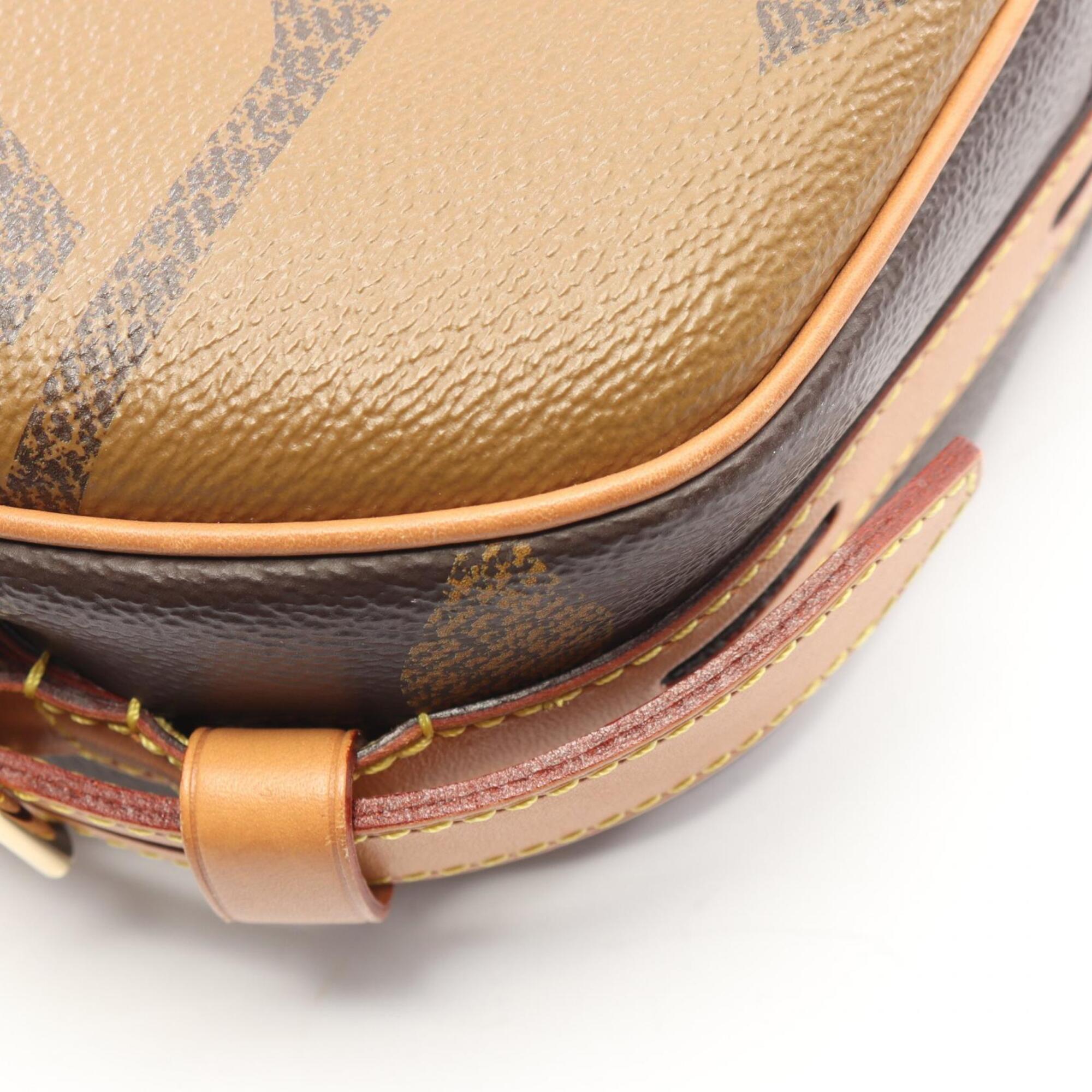 Louis Vuitton Brown Coated Canvas Leather Handbag Shoulder Bag (Pre-Owned)