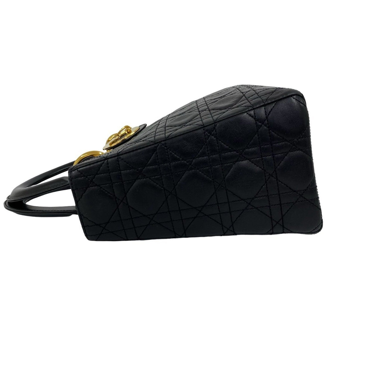Christian Dior Black Leather Handbag Shoulder Bag (Pre-Owned)