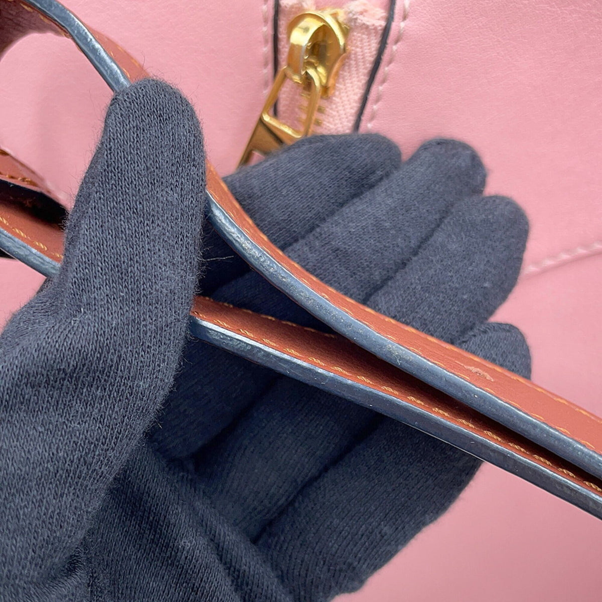 Loewe Brown Pink Leather Handbag Shoulder Bag (Pre-Owned)