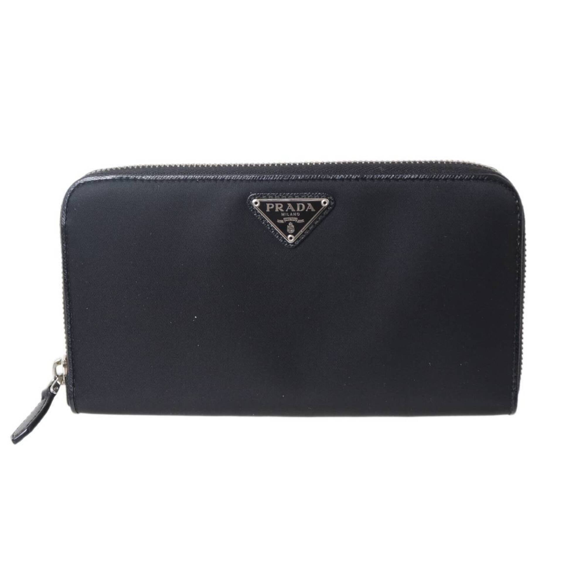 Prada Black Nylon Long Wallet (Bi-Fold) (Pre-Owned)