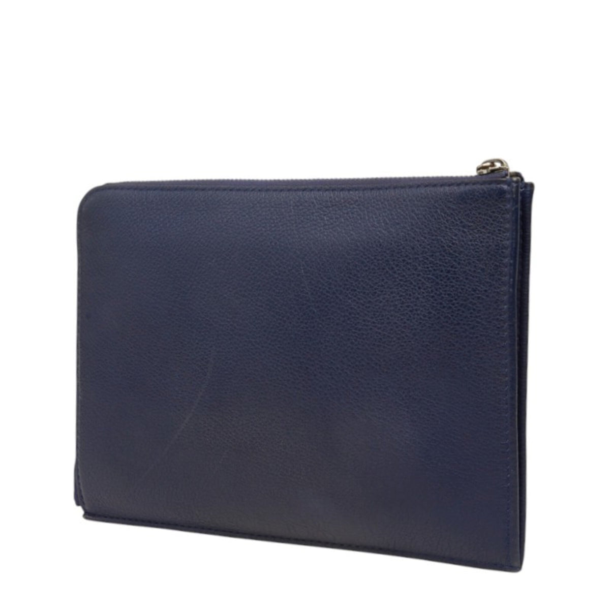 Louis Vuitton Navy Leather Clutch Bag Pouch (Pre-Owned)