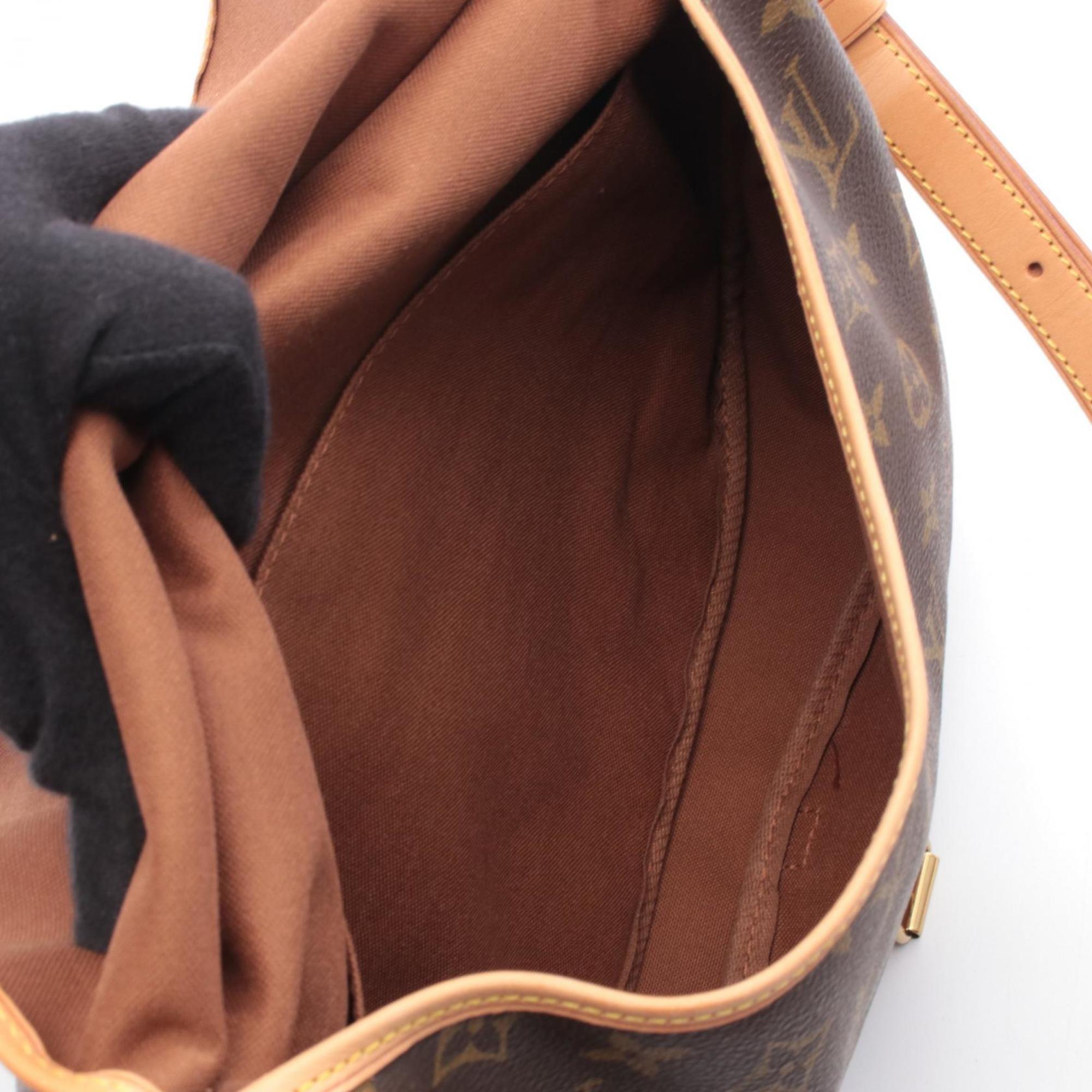 Louis Vuitton Brown Coated Canvas Monogram Leather Handbag Shoulder Bag (Pre-Owned)