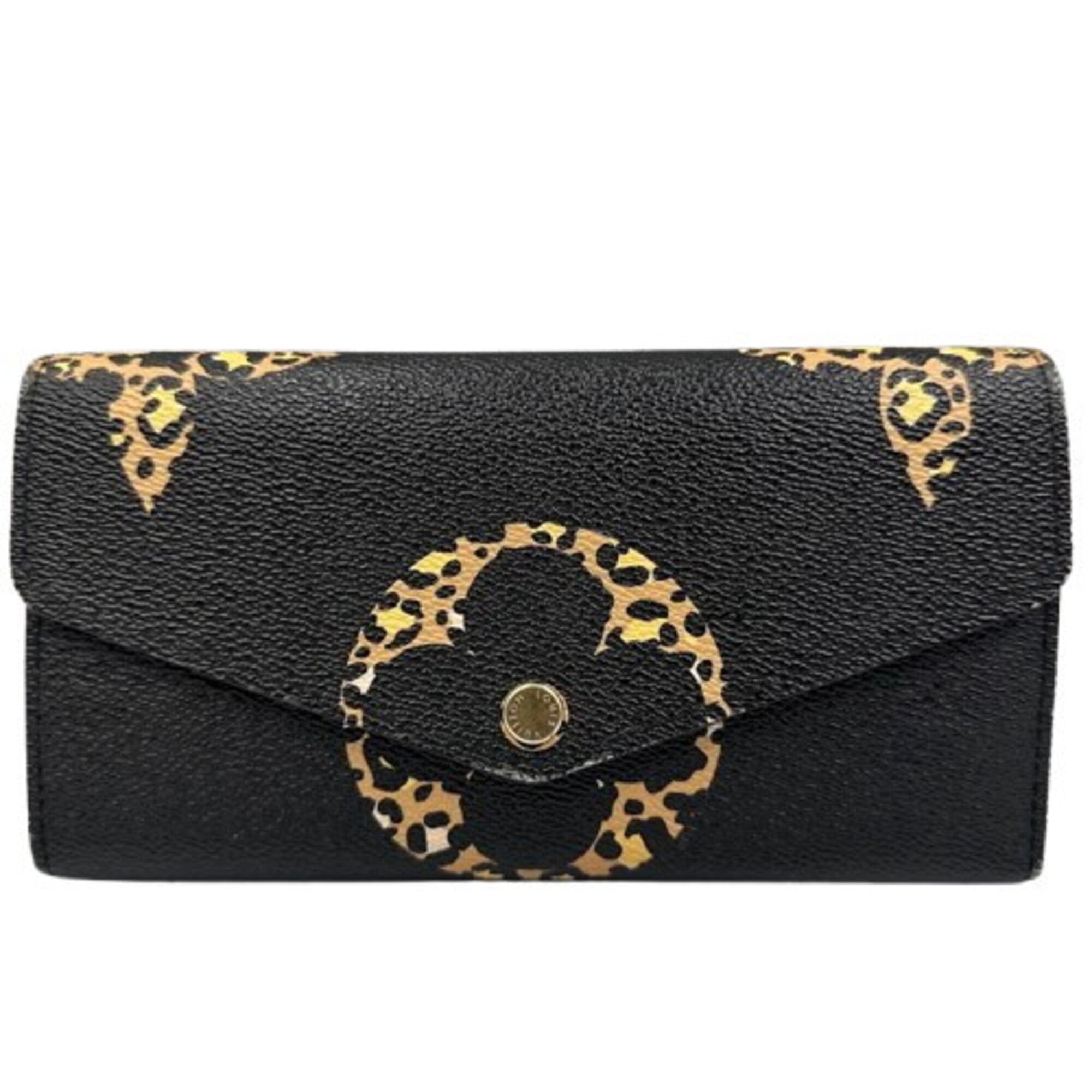 Louis Vuitton Black Brown Pvc Long Wallet (Bi-Fold) (Pre-Owned)