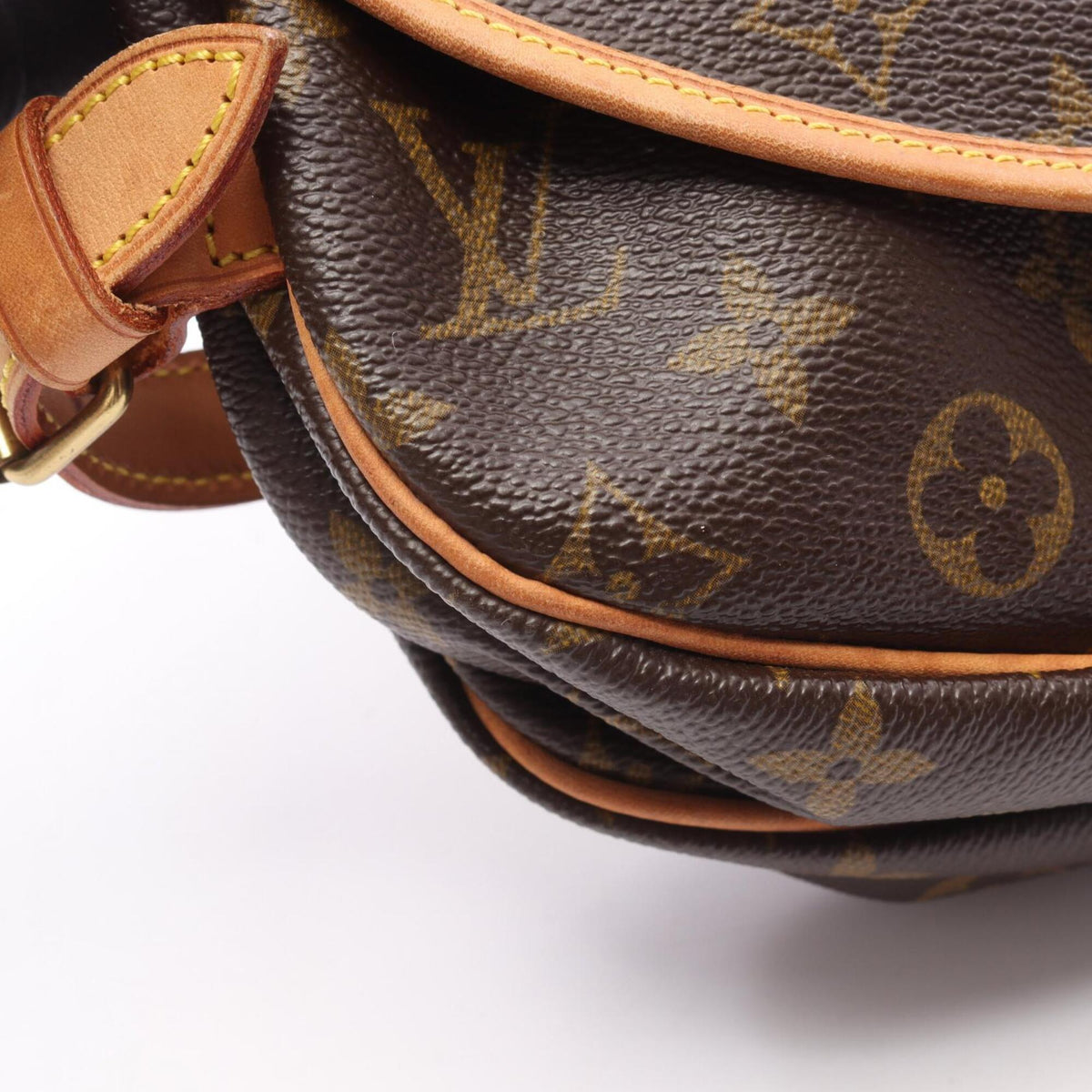 Louis Vuitton Brown Coated Canvas Leather Handbag Shoulder Bag (Pre-Owned)