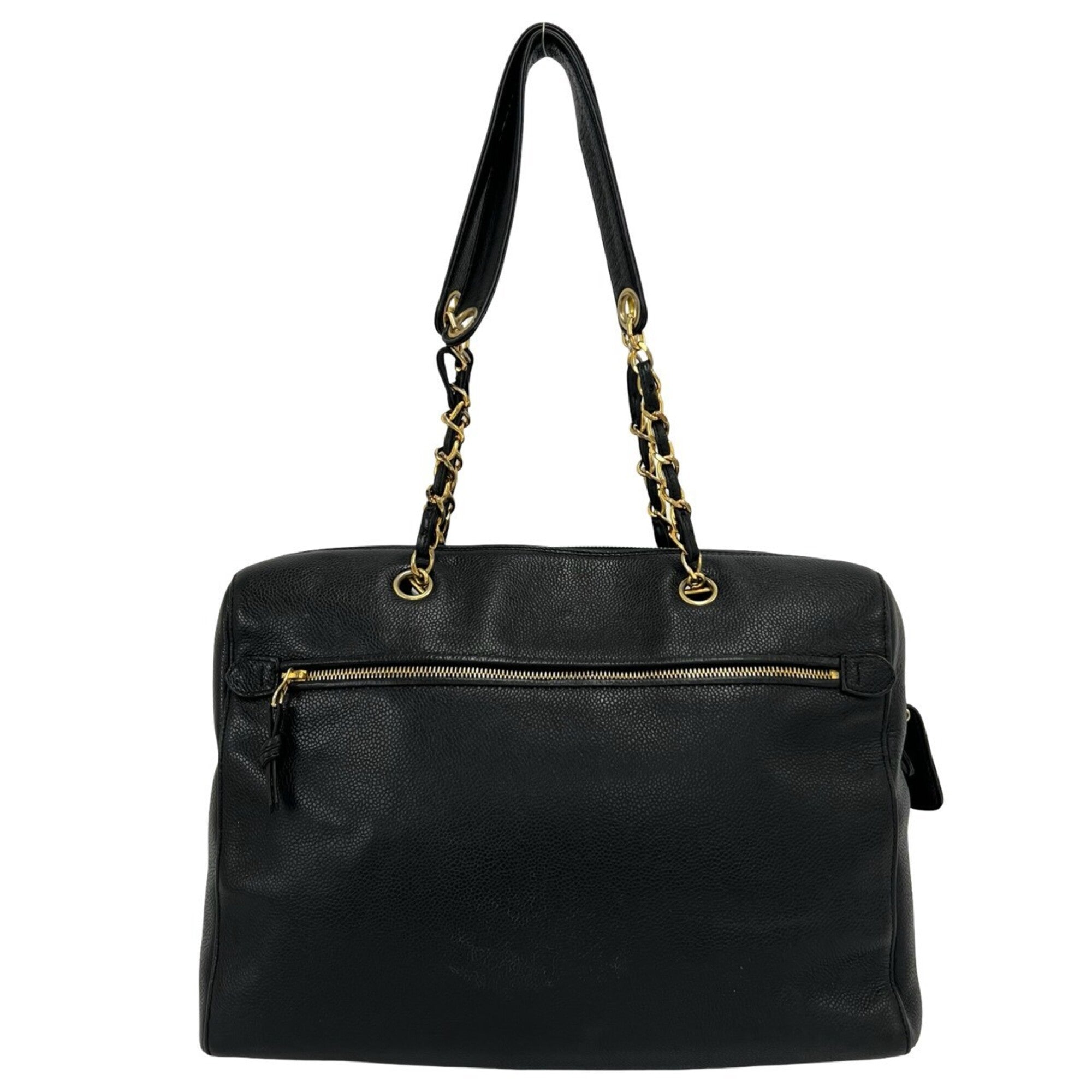 Chanel Black Grained Calfskin Tote Bag (Pre-Owned)