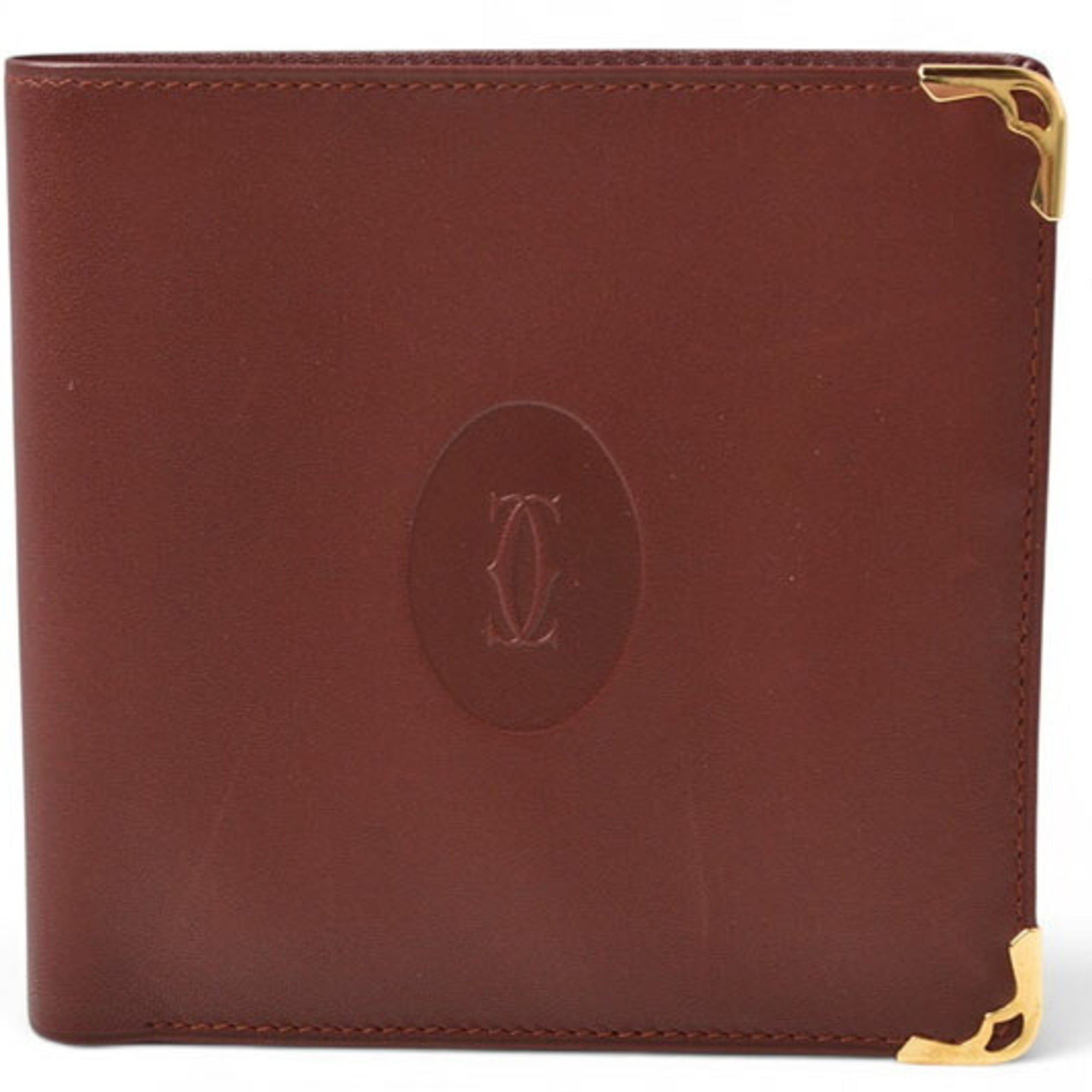 Cartier Bordeaux Leather Wallet (Bi-Fold) (Pre-Owned)