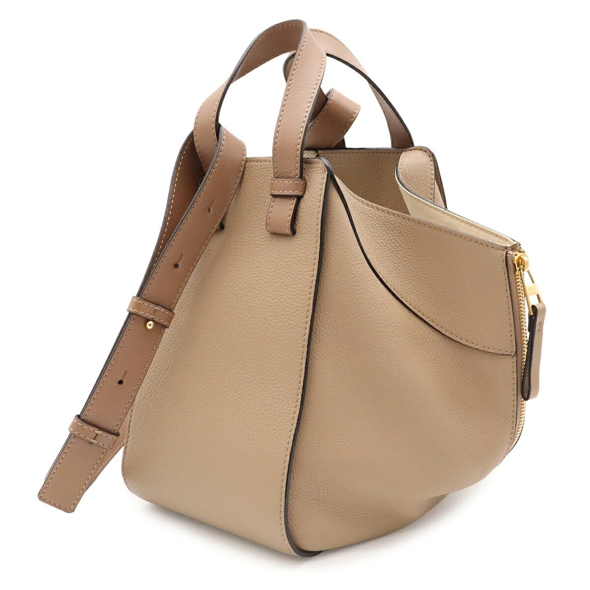 Loewe Grayish Leather Handbag Shoulder Bag (Pre-Owned)