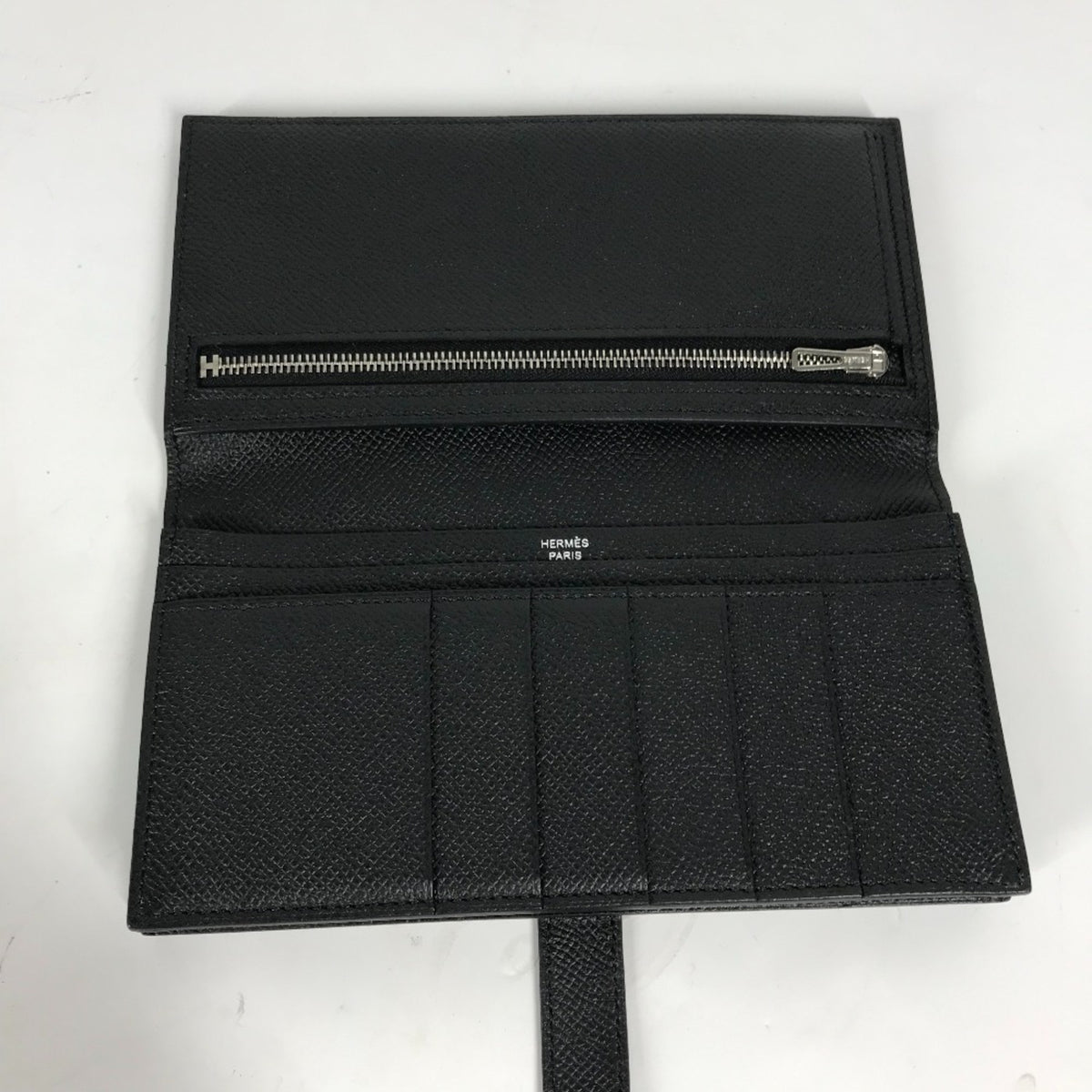 Hermes Black Epsom Leather Long Wallet (Bi-Fold) (Pre-Owned)