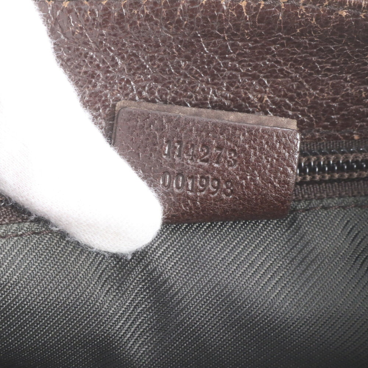Gucci Brown Leather Canvas Crossbody Bag Handbag Shoulder Bag Tote Bag (Pre-Owned)