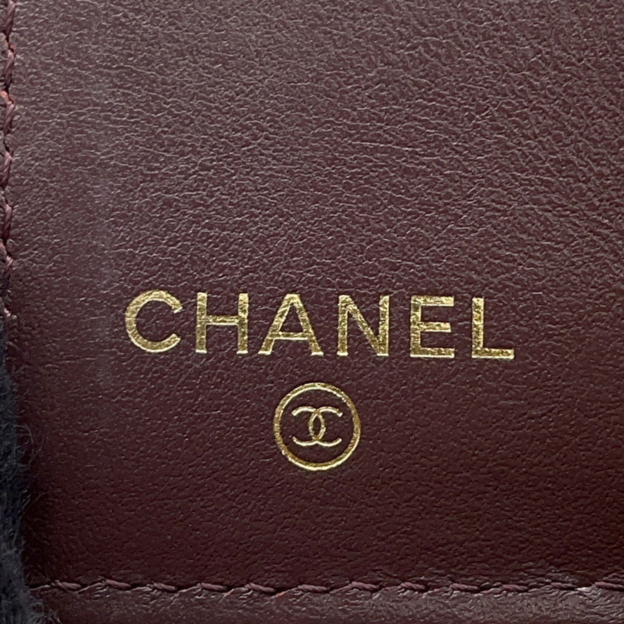 Chanel Matelasse Black Grained Calfskin Wallet (Tri-Fold) (Pre-Owned)