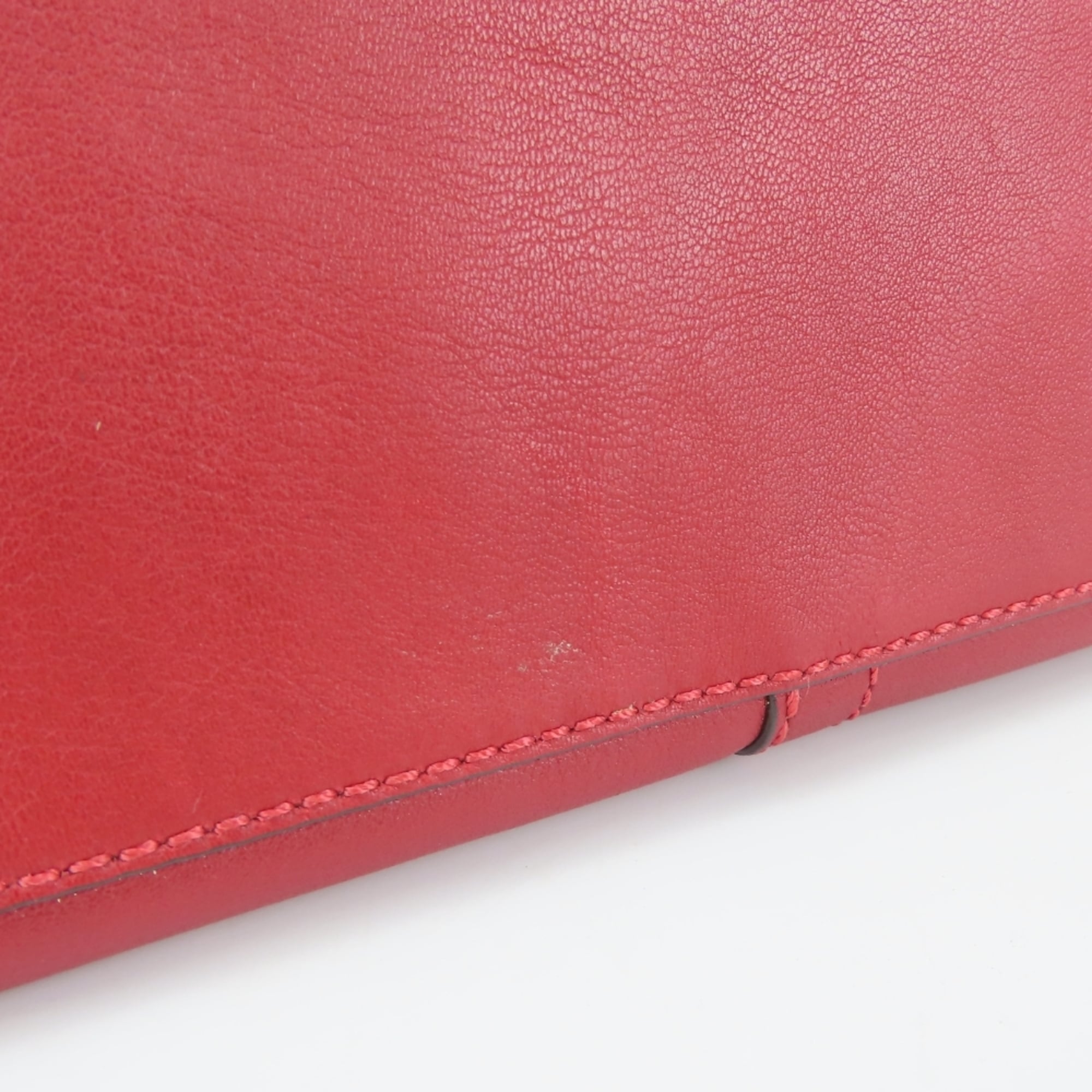 Coach Red Color Leather Shoulder Bag (Pre-Owned)
