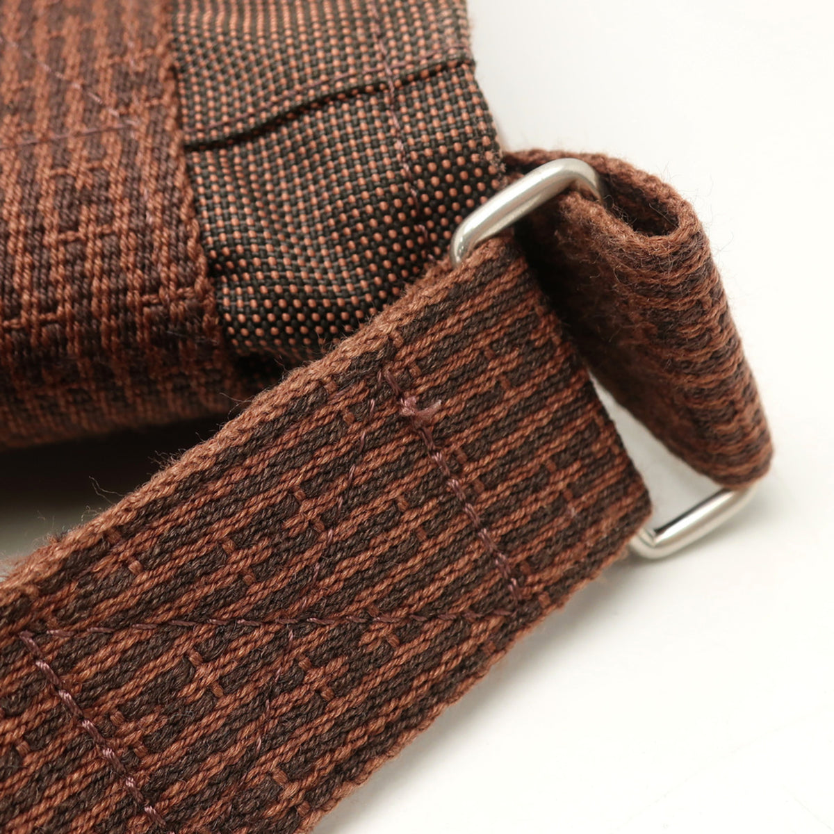 Hermes Her Line Brown Nylon Canvas Shoulder Bag (Pre-Owned)