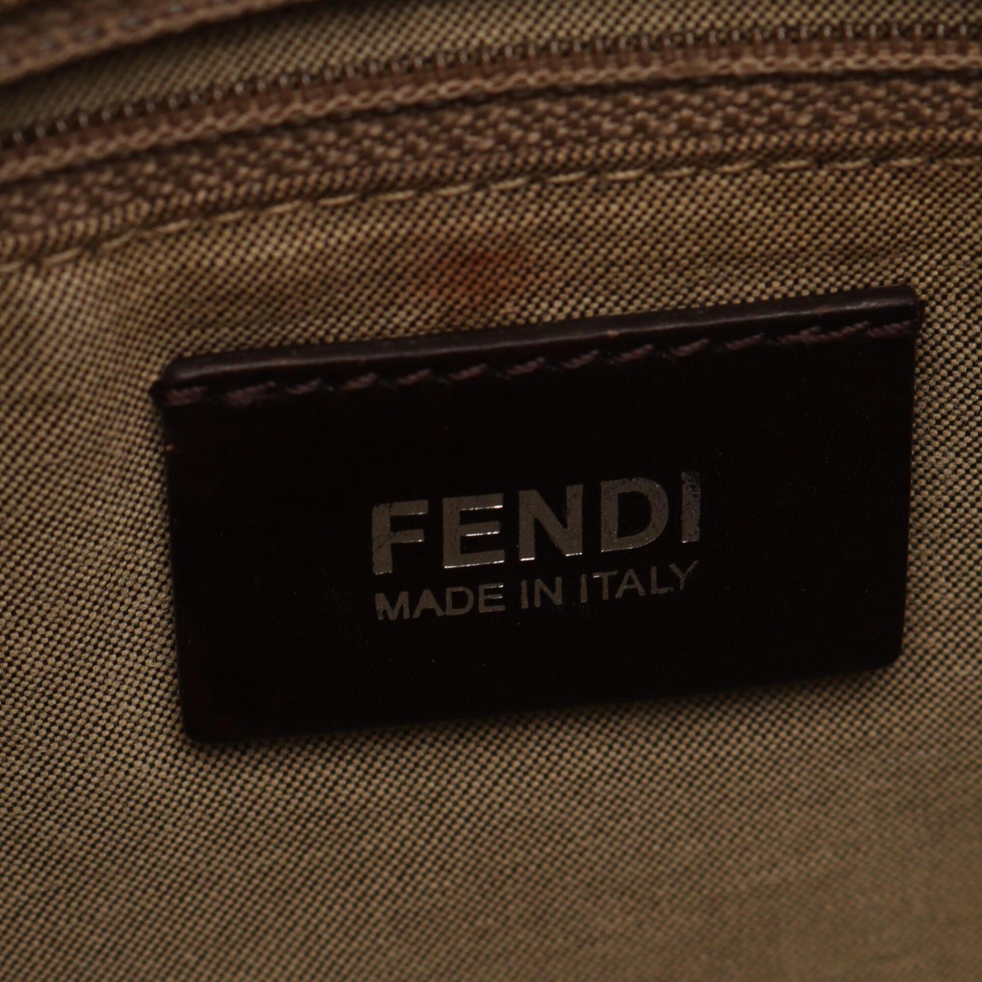 Fendi Beige Coated Canvas Shoulder Bag (Pre-Owned)