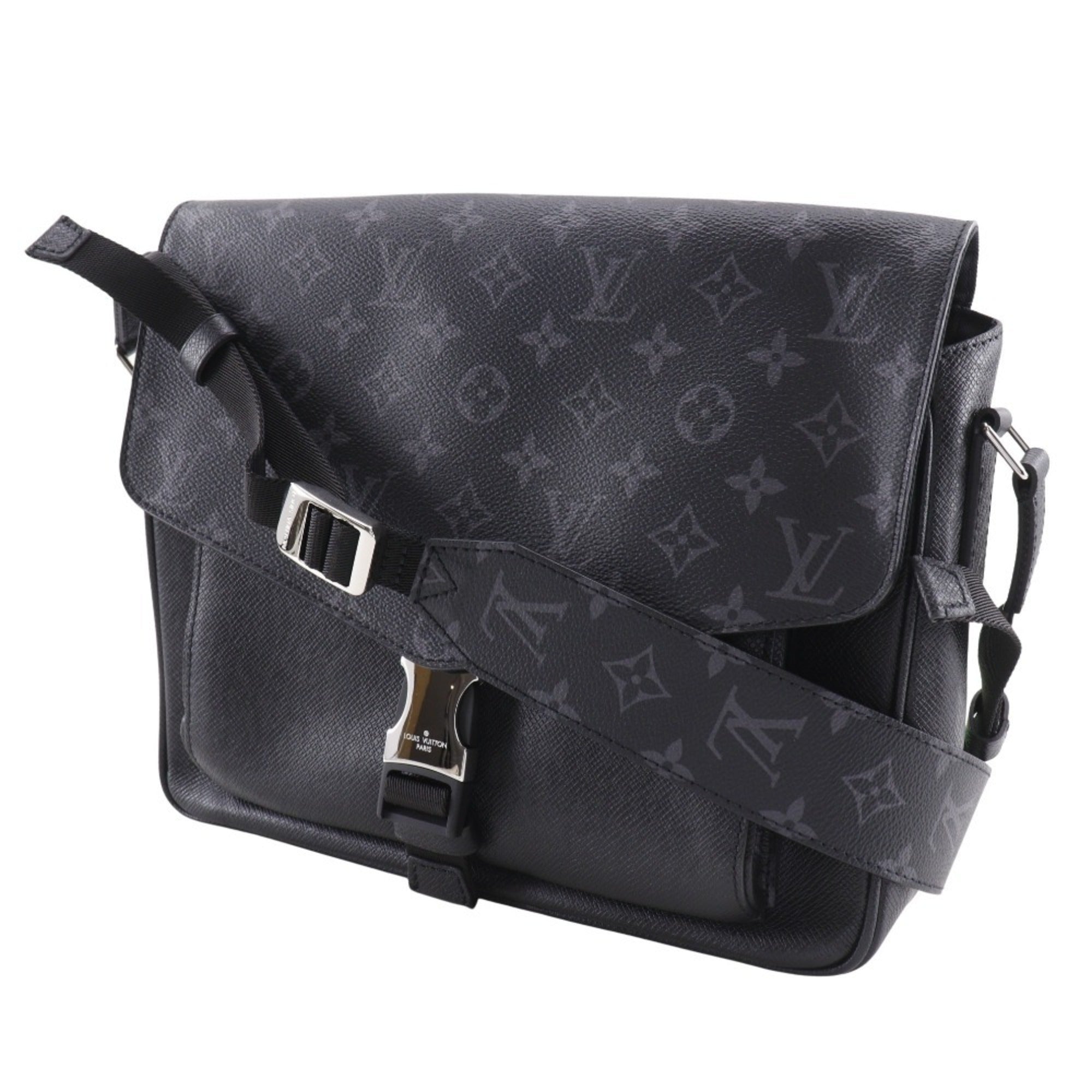 Louis Vuitton Taigarama Black Taigarama Monogram Eclipse Shoulder Bag (Pre-Owned)