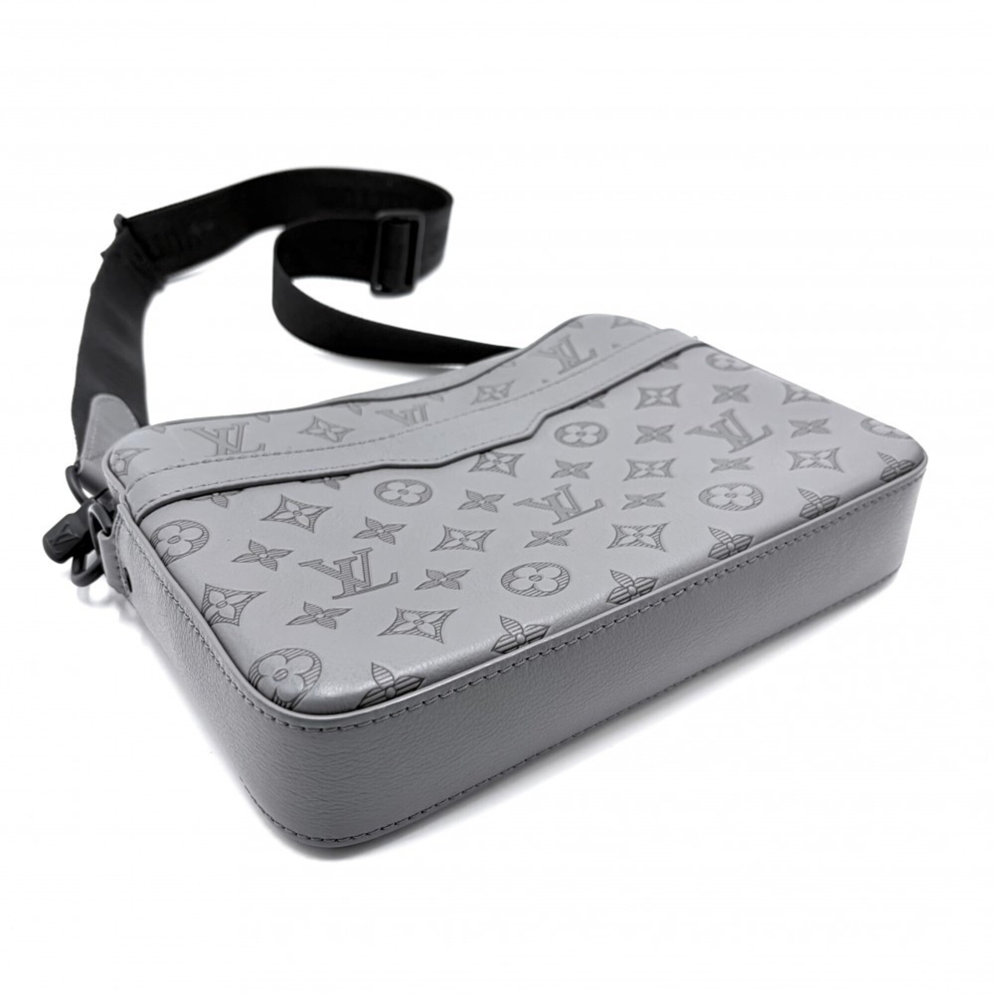 Louis Vuitton Monogram Shadow Gray Monogram Shadow Shoulder Bag (Pre-Owned)