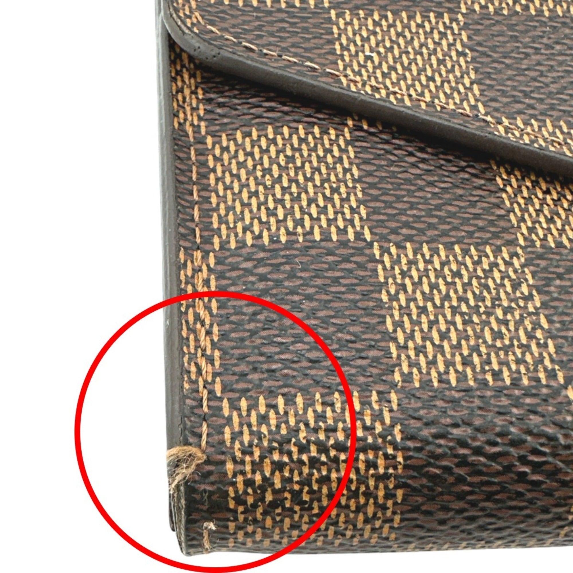 Louis Vuitton Brown Damier Canvas Long Wallet (Tri-Fold) (Pre-Owned)