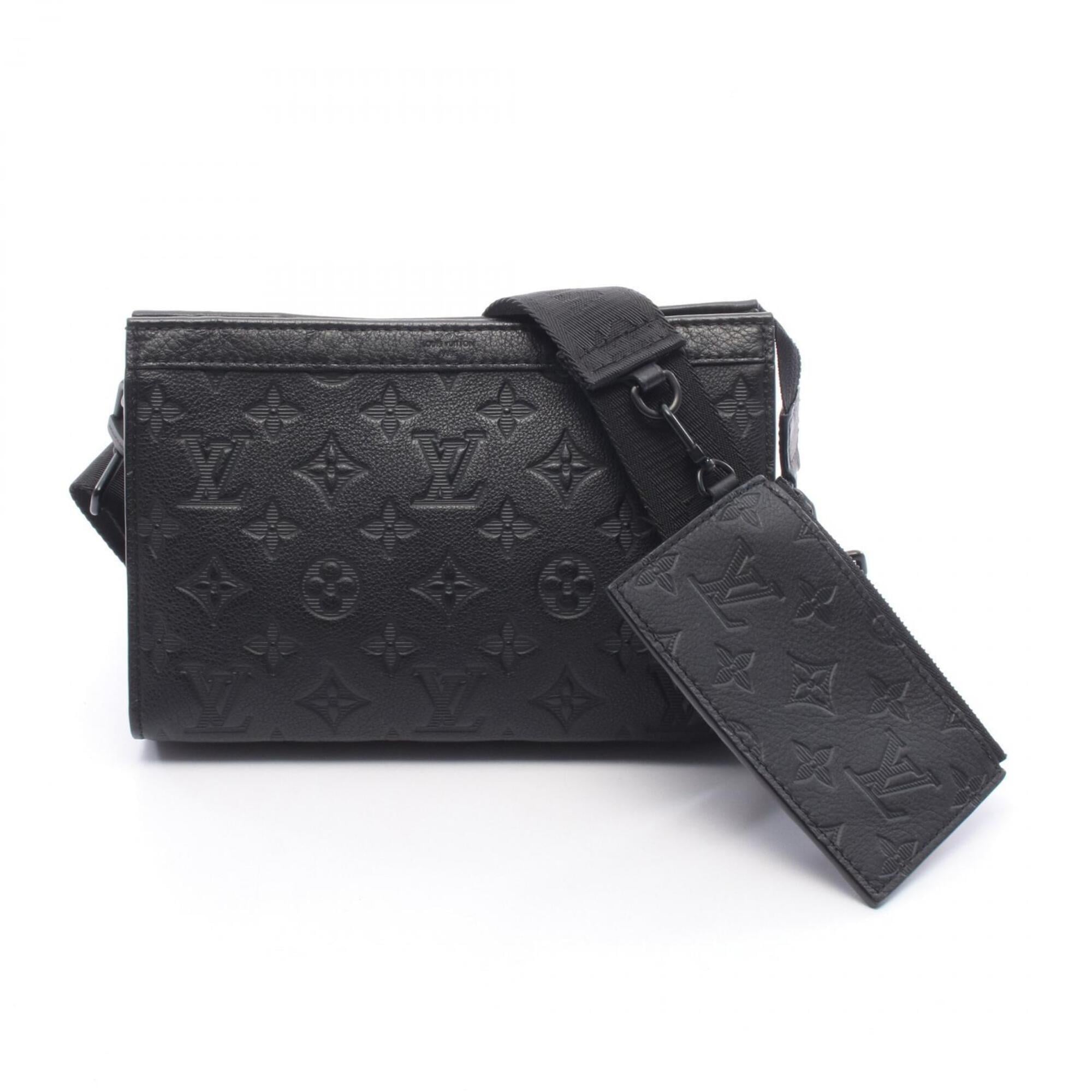 Louis Vuitton Monogram Shadow Black Noir Leather Handbag Shoulder Bag (Pre-Owned)