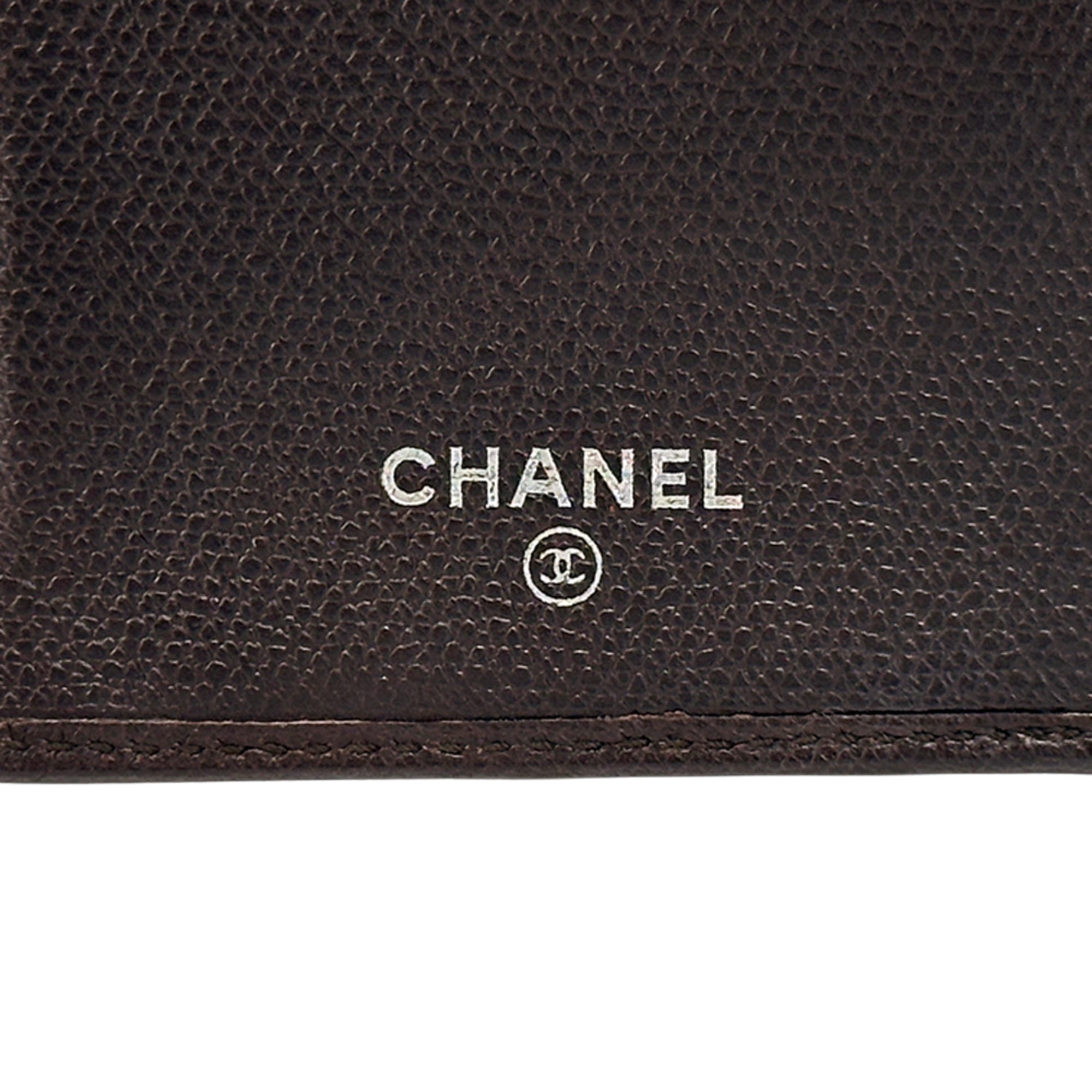 Chanel Dark Brown Leather Wallet (Bi-Fold) (Pre-Owned)