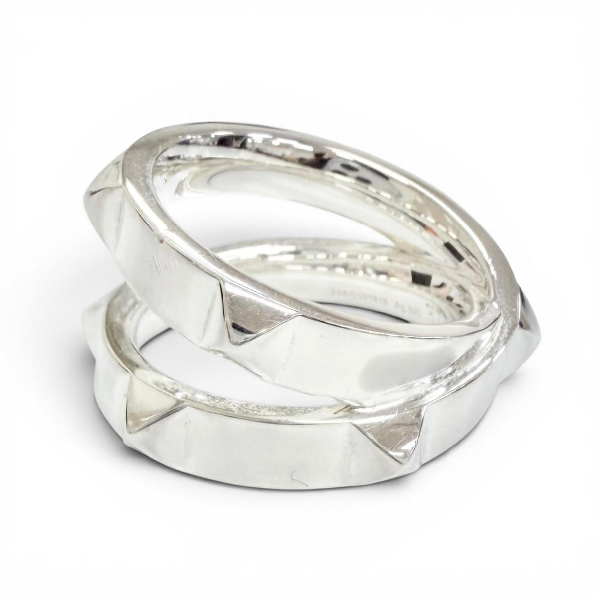 Hermes Silver Silver 925 Band Ring (Pre-Owned)