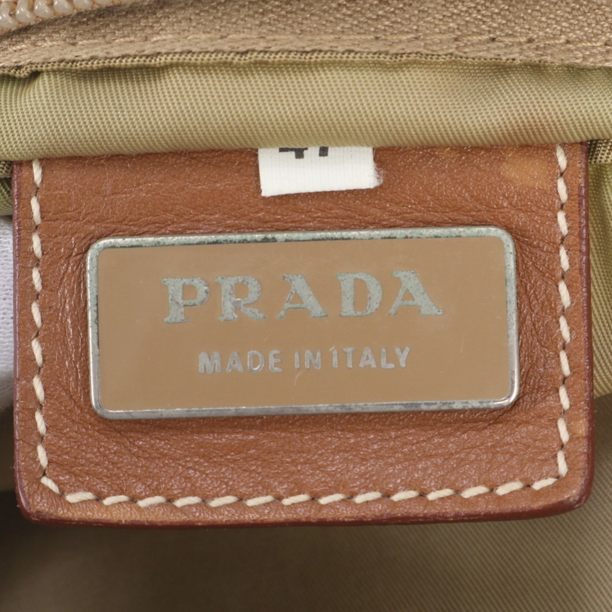 Prada Brown Nylon Leather Messenger Bag Shoulder Bag (Pre-Owned)
