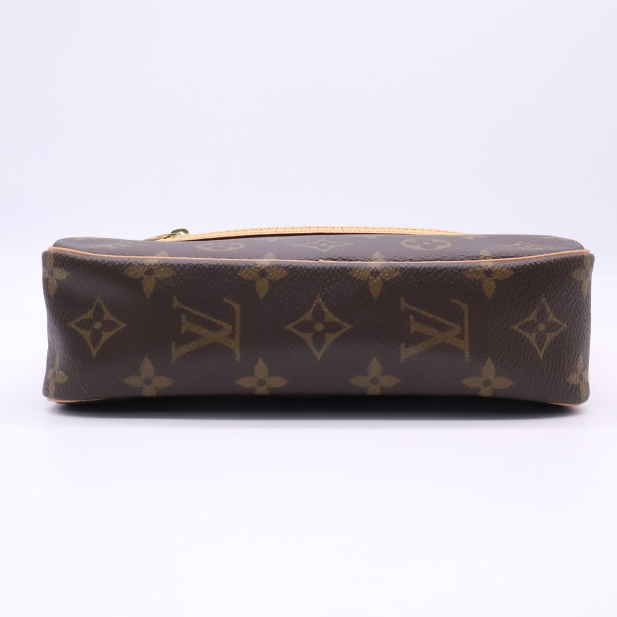 Louis Vuitton Beige Brown Coated Canvas Leather Pochette Shoulder Bag (Pre-Owned)
