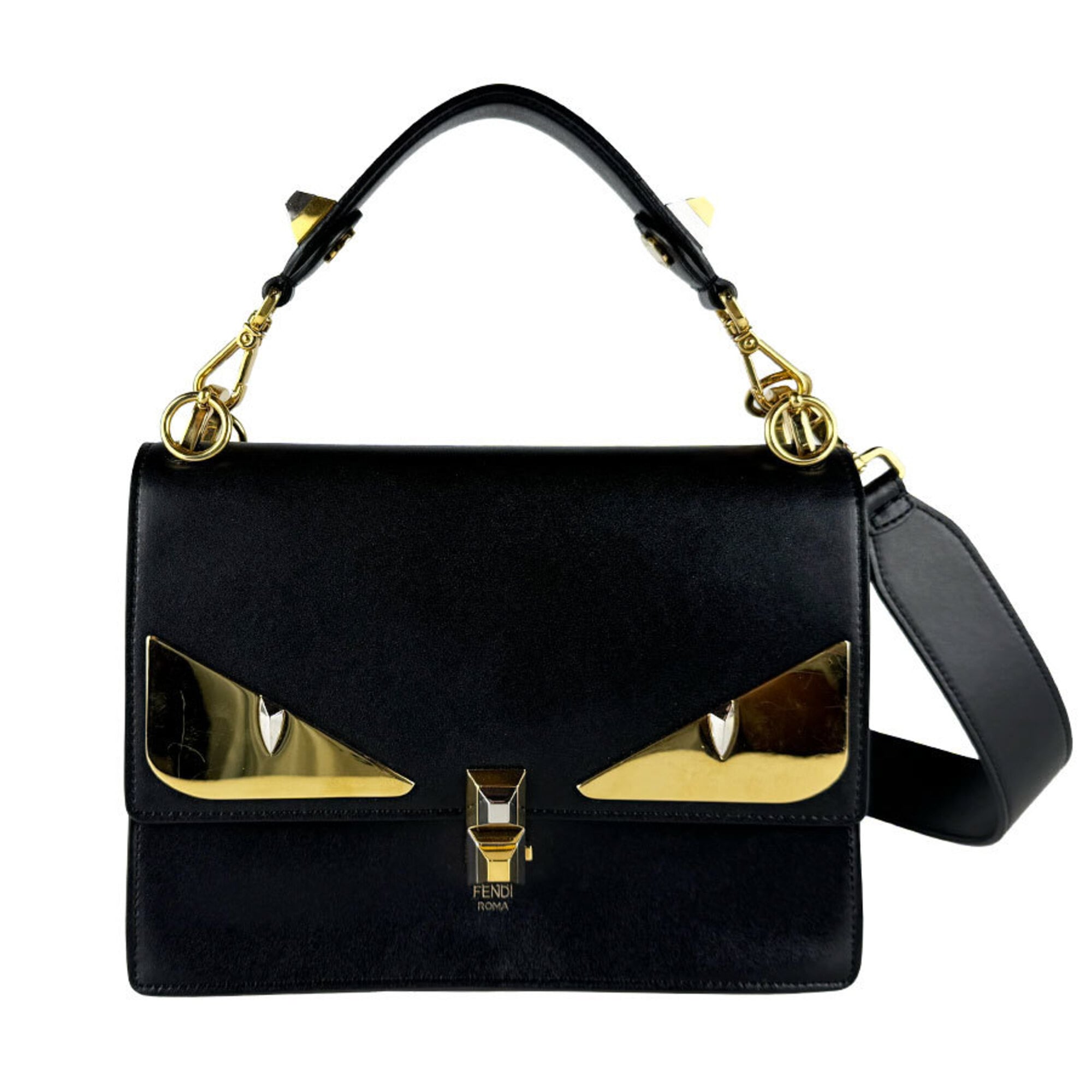 Fendi Black Leather Handbag Shoulder Bag (Pre-Owned)
