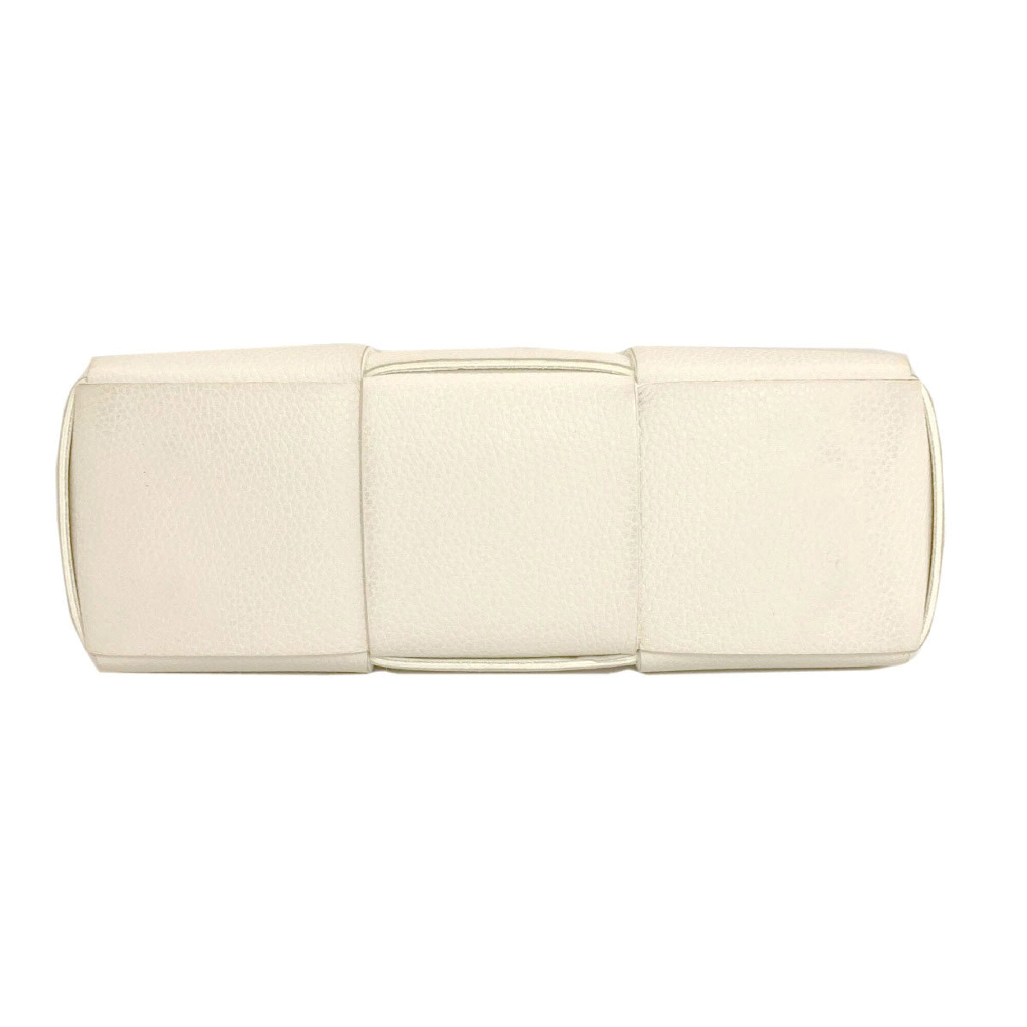 Bottega Veneta White Leather Handbag Pouch (Pre-Owned)