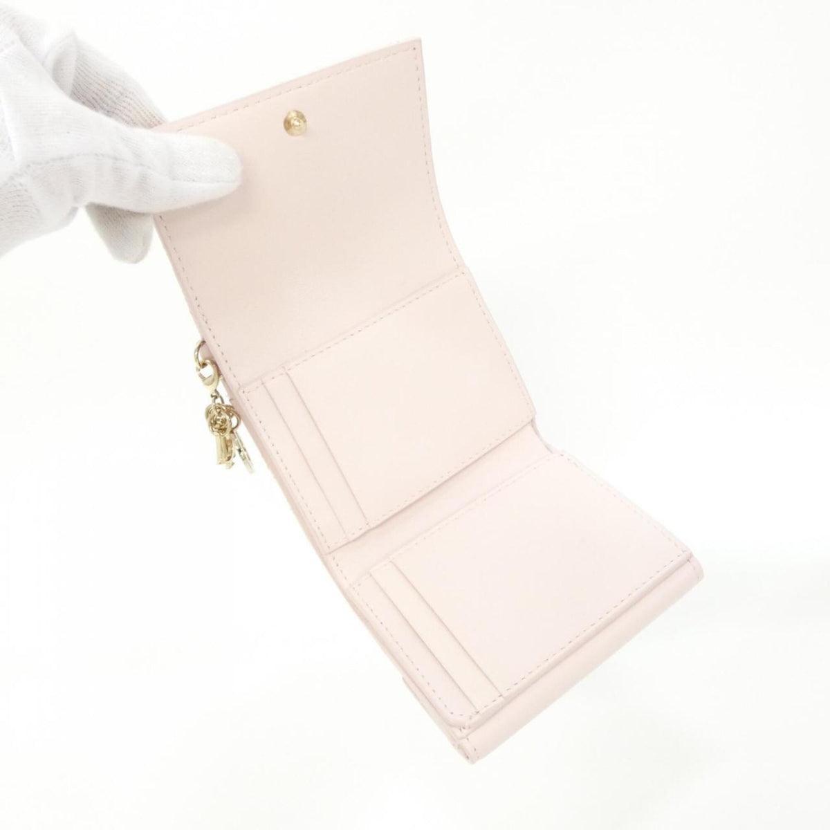 Christian Dior Pale Pink Leather Wallet (Bi-Fold) (Pre-Owned)