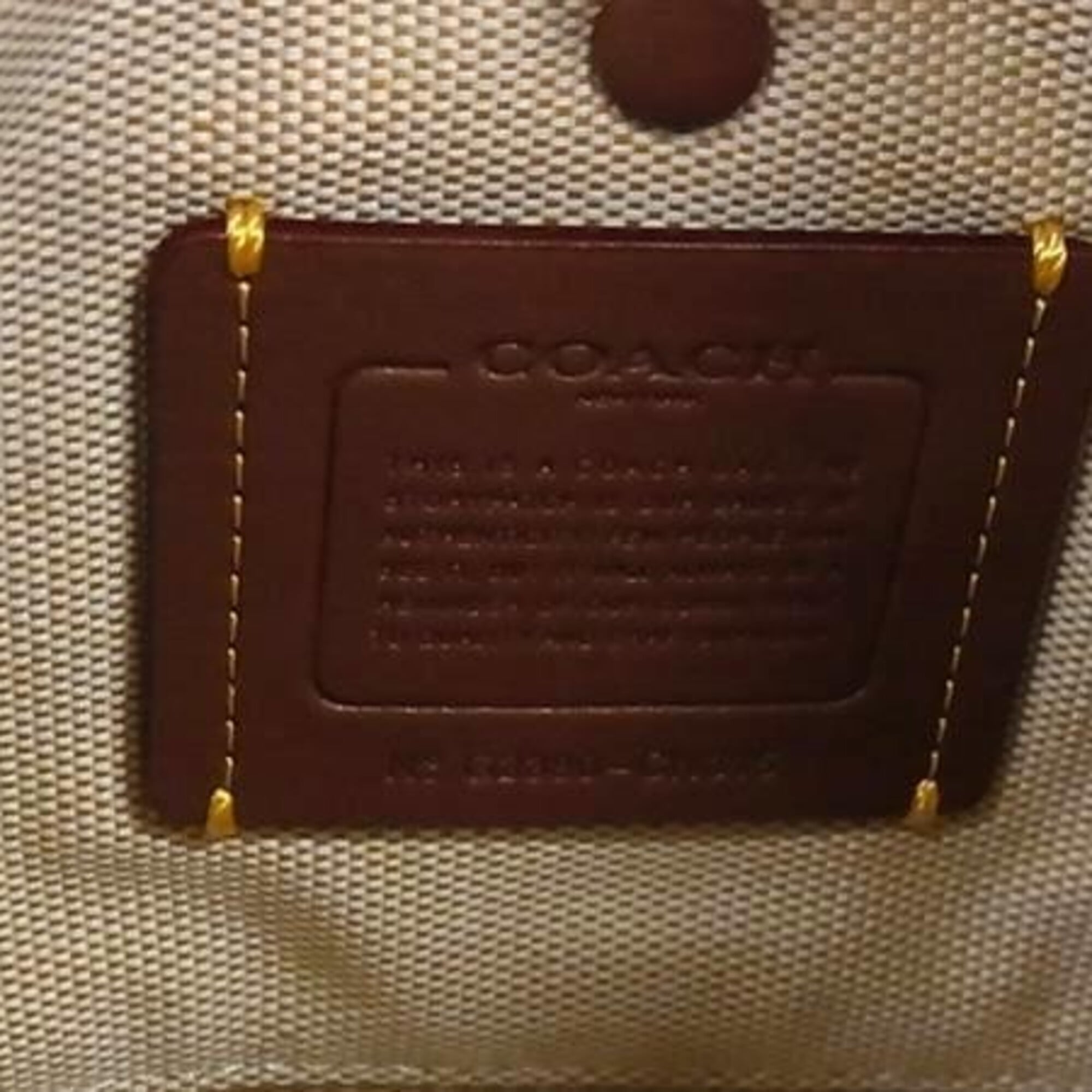 Coach Beige Brown White Handbag Shoulder Bag (Pre-Owned)