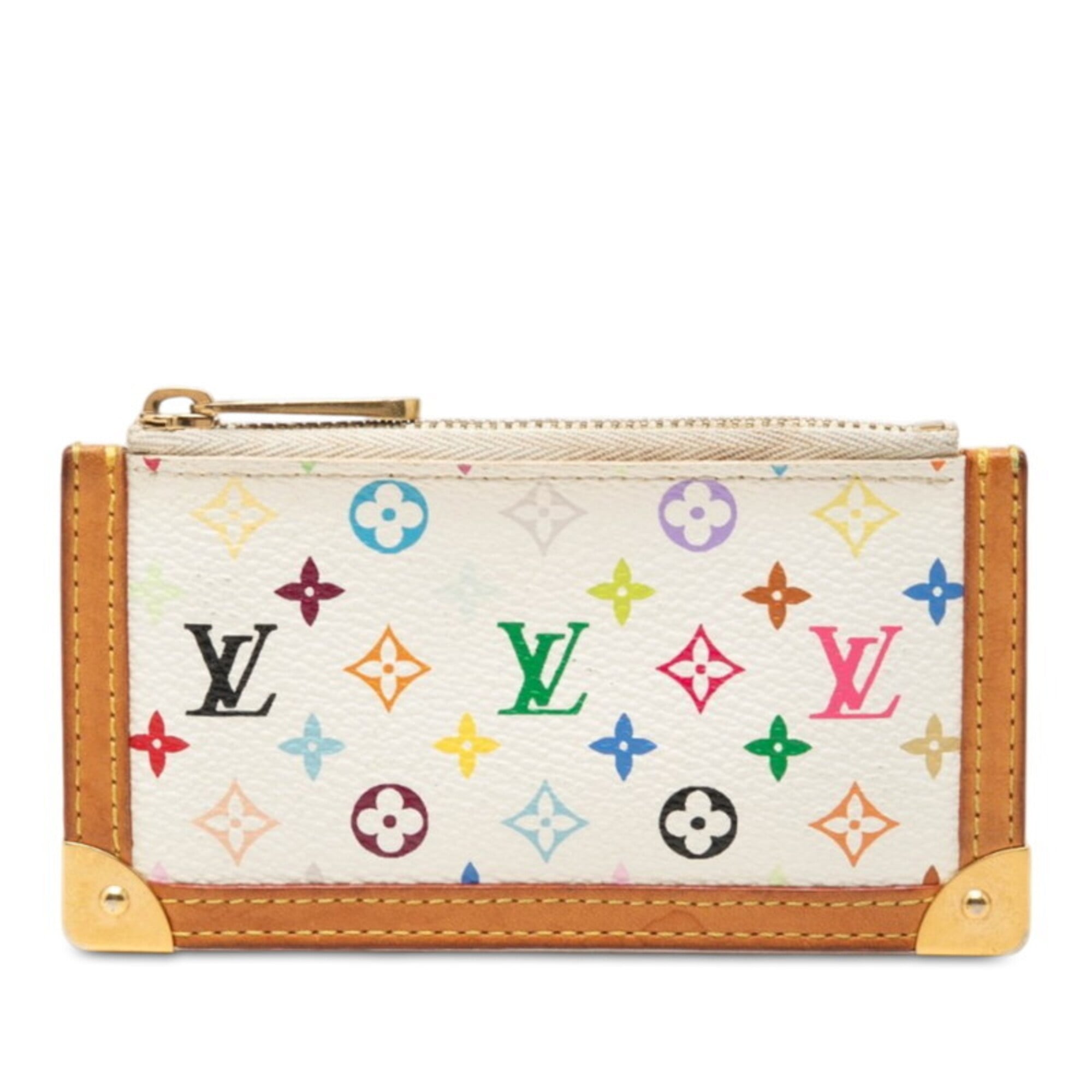 Louis Vuitton Blanc Multi-Color Pvc Leather Coin Purse/Coin Case (Pre-Owned)