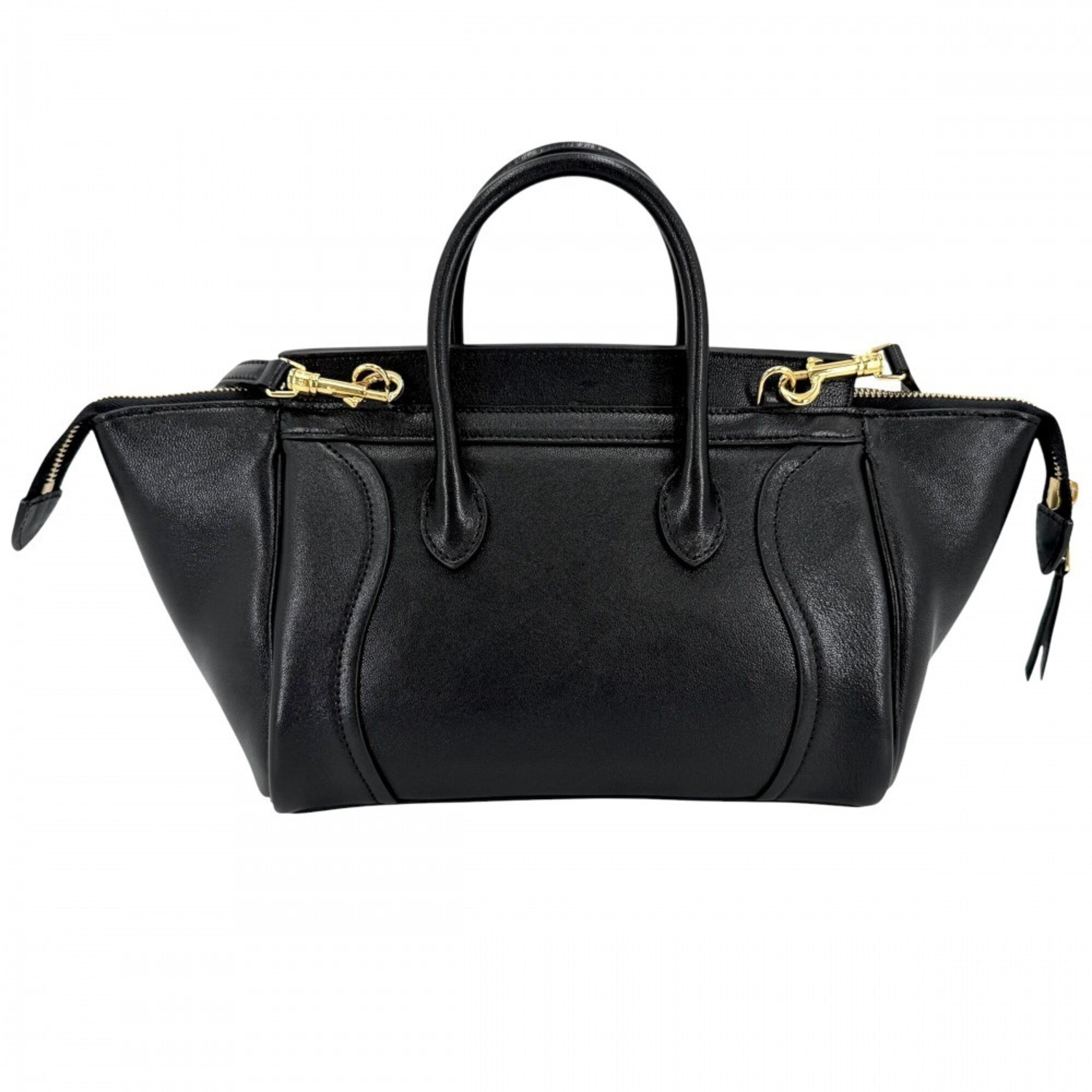 Celine Black Leather Handbag Shoulder Bag (Pre-Owned)