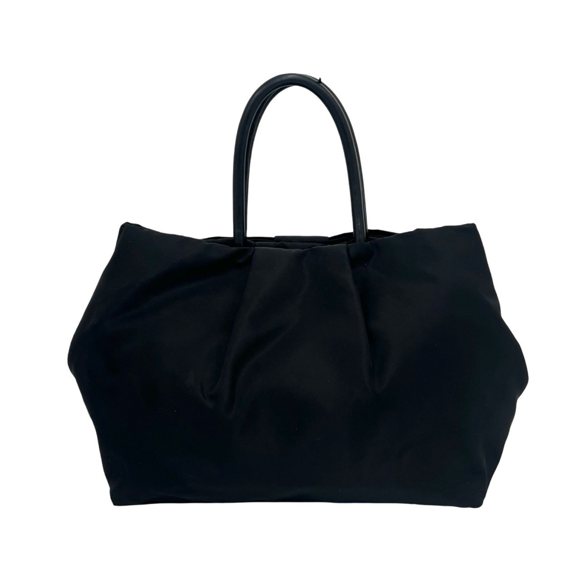 Prada Black Nylon Leather Handbag Tote Bag (Pre-Owned)