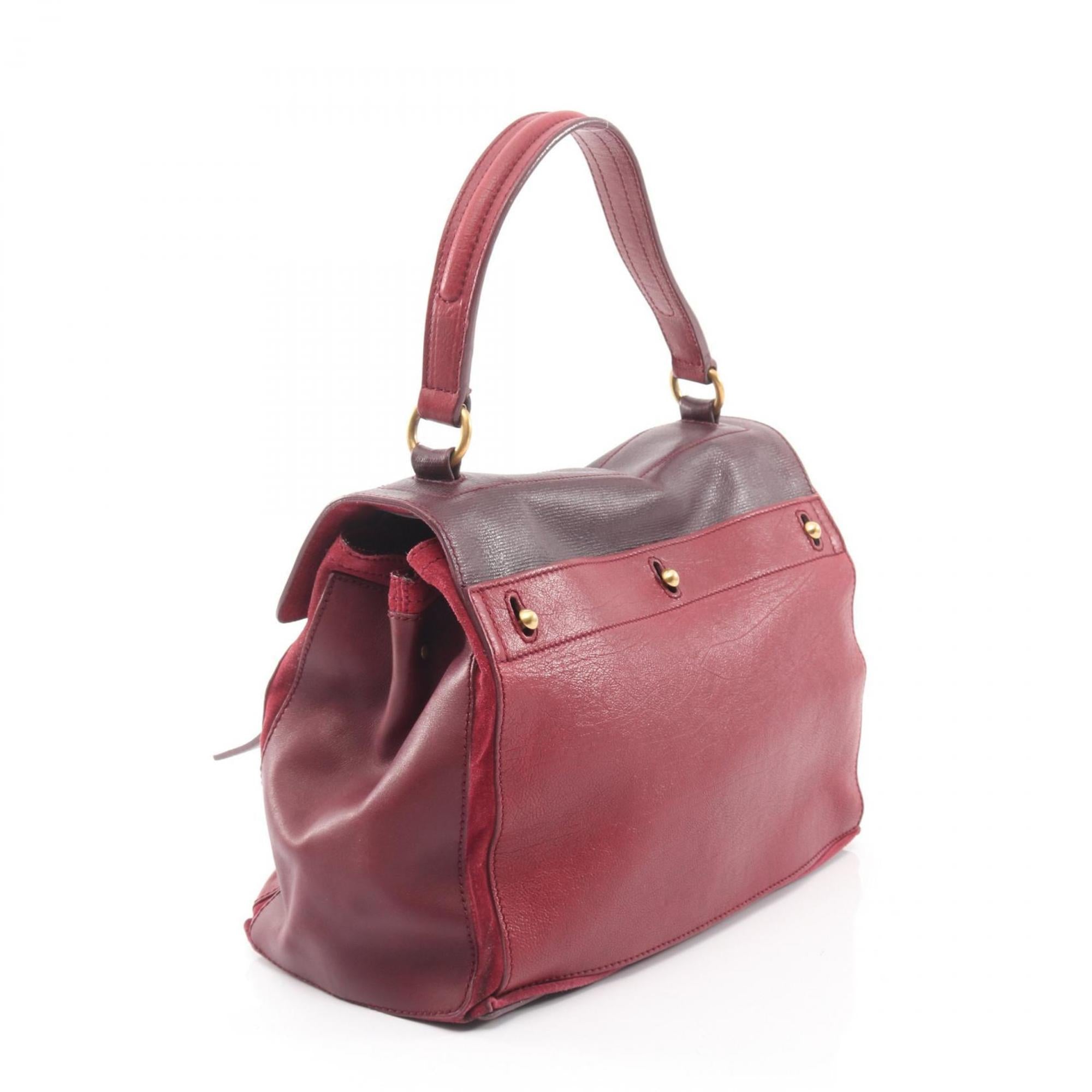 Yves Saint Laurent Bordeaux Red Color Leather Handbag (Pre-Owned)