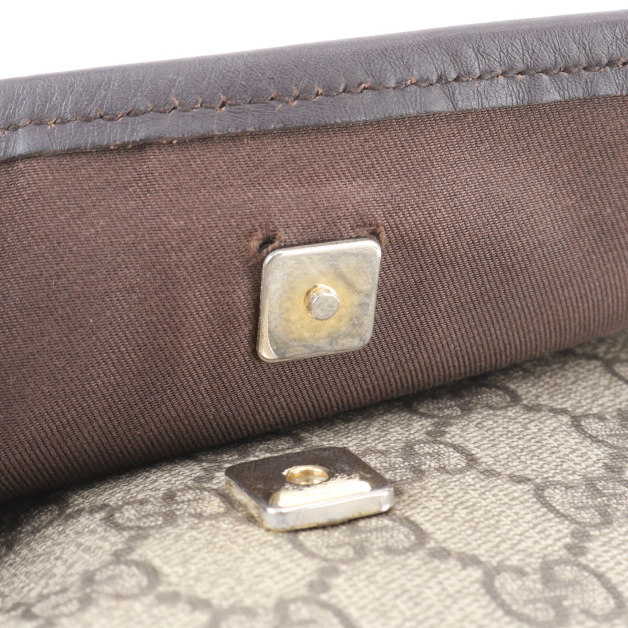 Gucci Beige Gg Supreme Leather Messenger Bag Shoulder Bag (Pre-Owned)