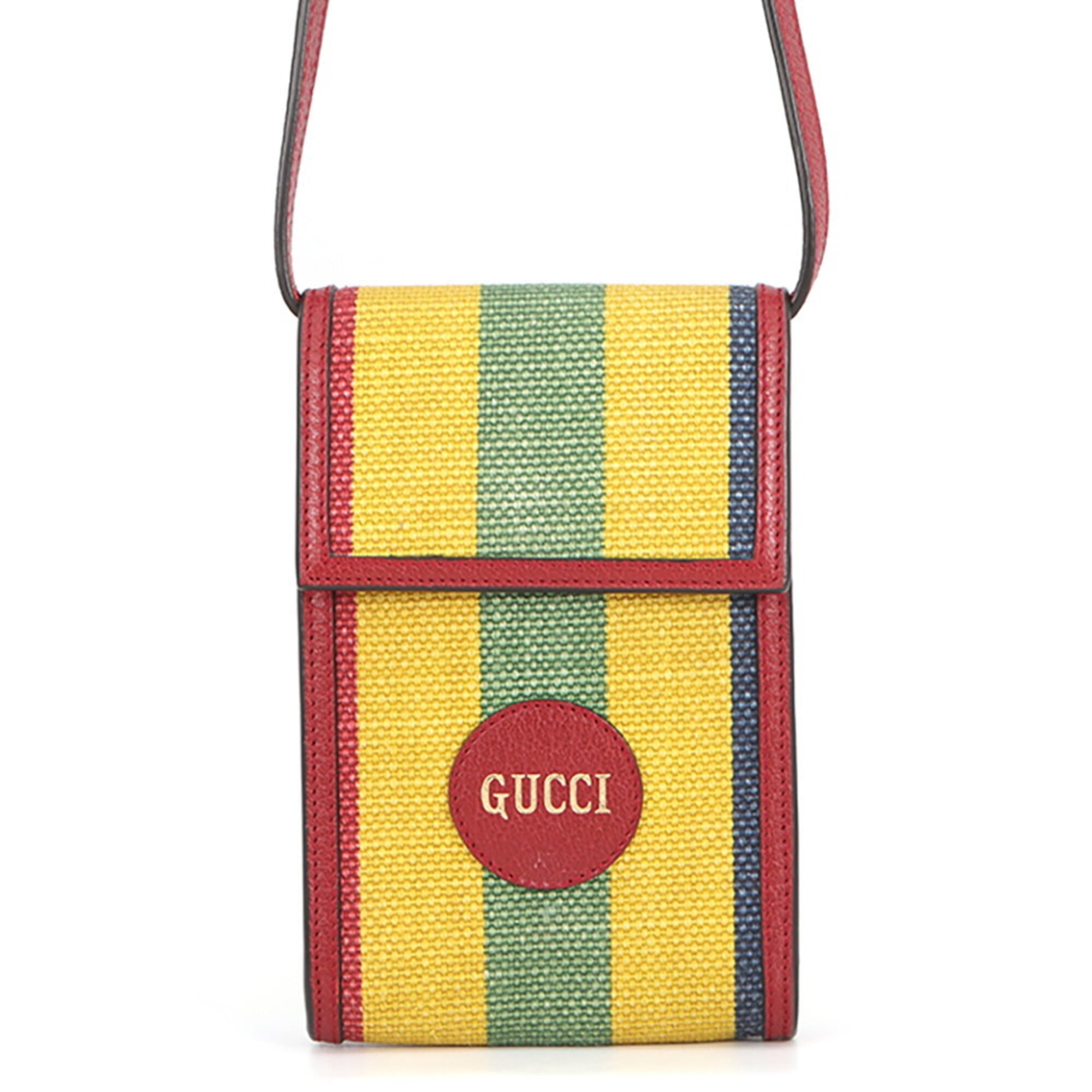 Gucci Multi-Color Canvas Leather Handbag Shoulder Bag (Pre-Owned)