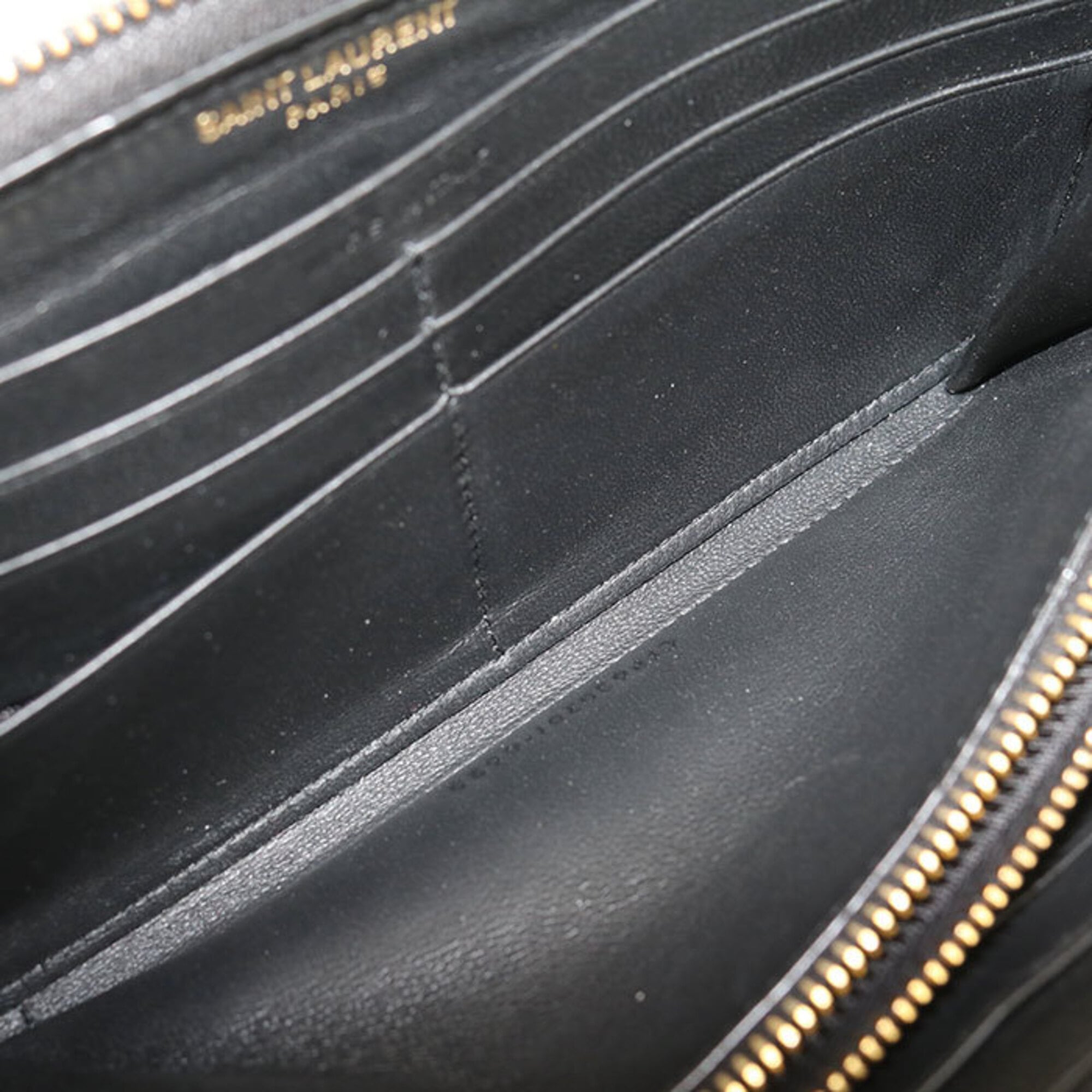 Saint Laurent Black Leather Long Wallet (Bi-Fold) (Pre-Owned)