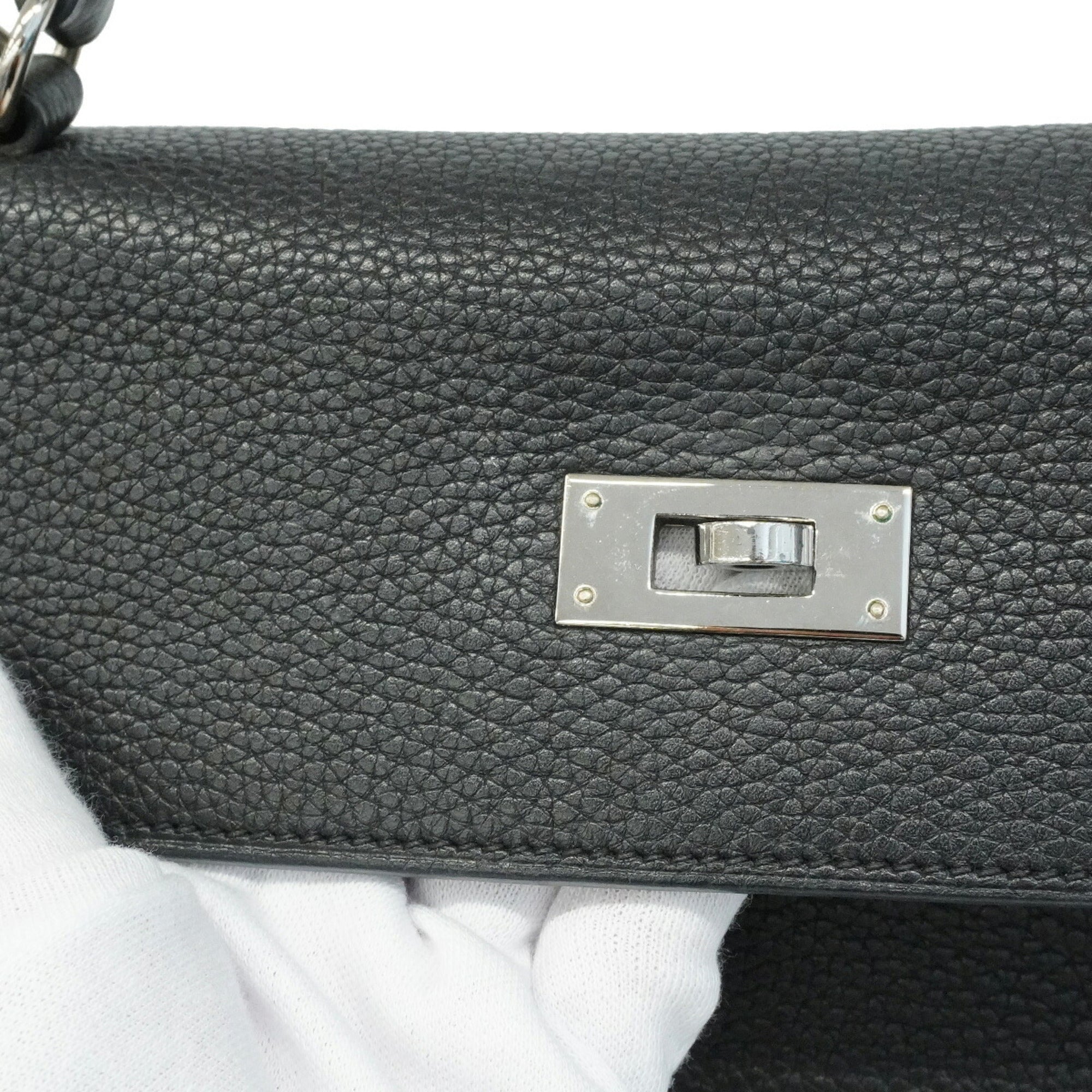 Hermes Black Togo Leather Handbag (Pre-Owned)
