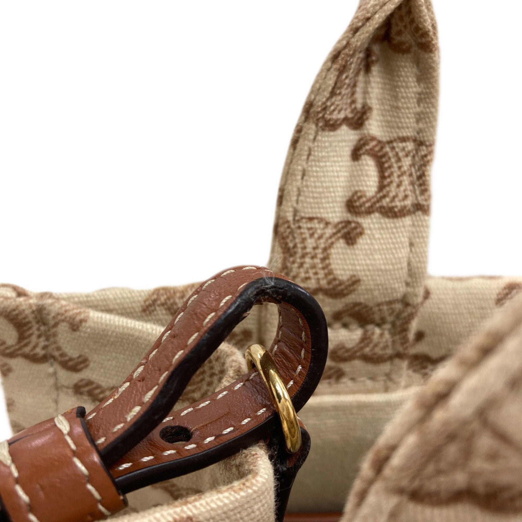 Celine Beige Canvas Handbag (Pre-Owned)