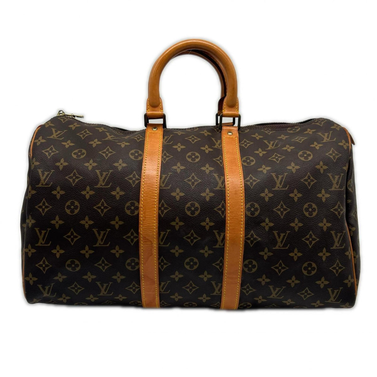 Louis Vuitton Monogram Brown Coated Canvas Leather Boston Bag (Pre-Owned)