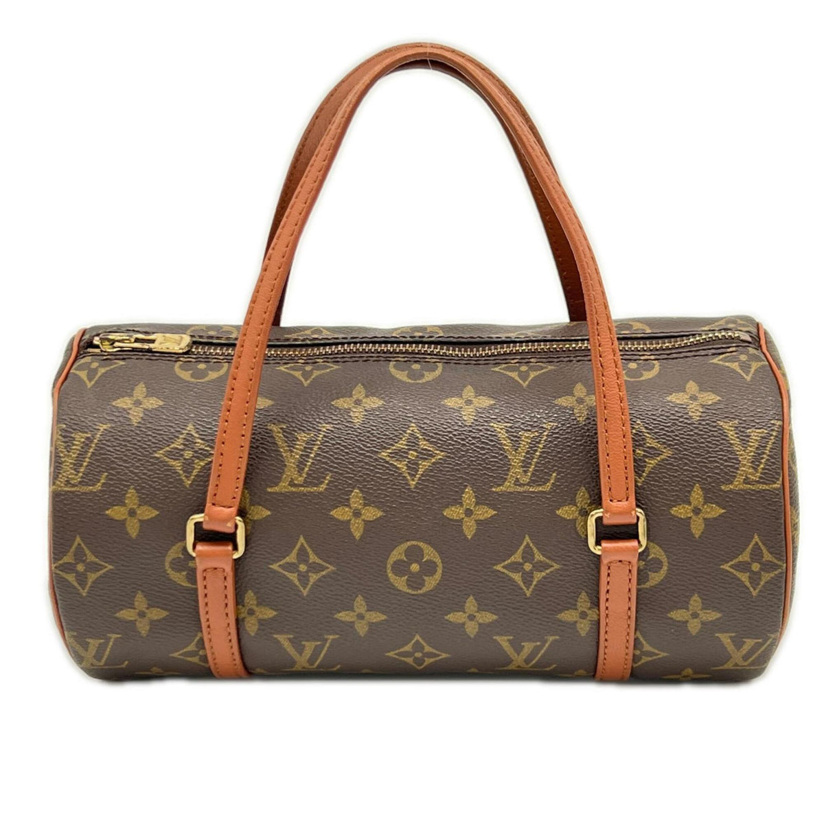 Louis Vuitton Beige Brown Coated Canvas Leather Handbag (Pre-Owned)