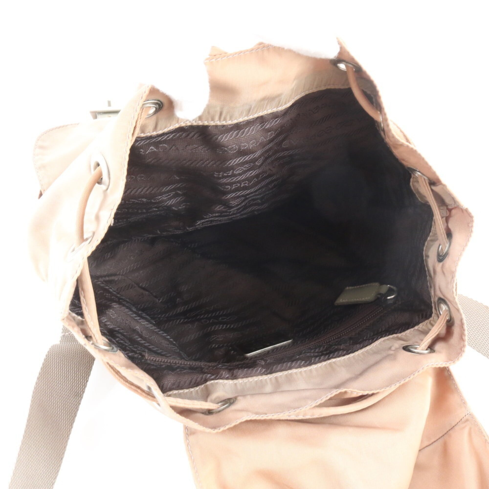 Prada Beige Nylon Leather Handbag (Pre-Owned)