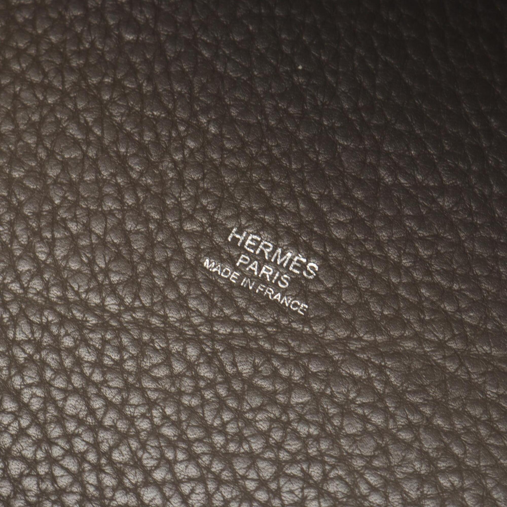 Hermes Beige Etain Taurillon Clemence Leather Leather Handbag (Pre-Owned)