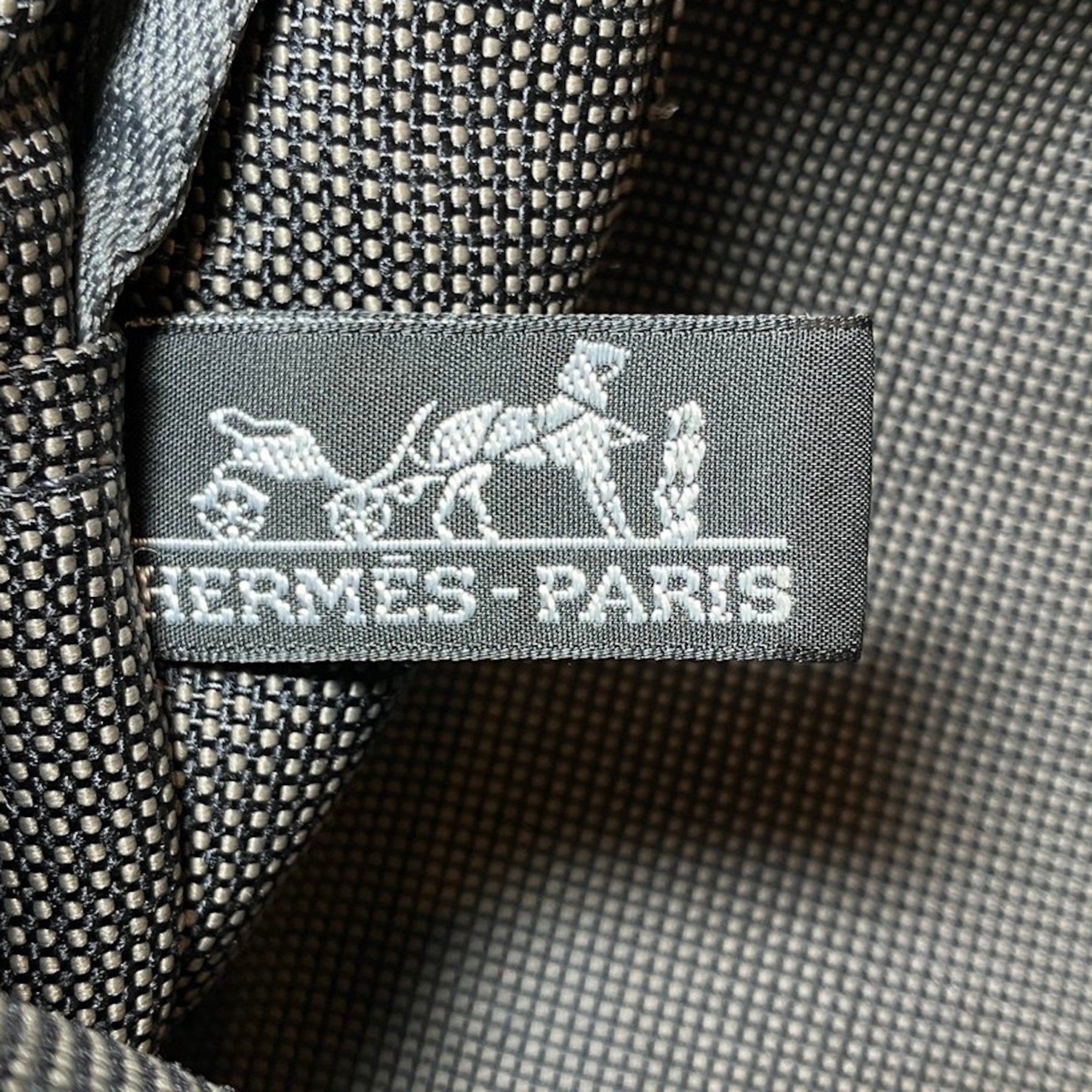Hermes Gray Canvas Tote Bag (Pre-Owned)