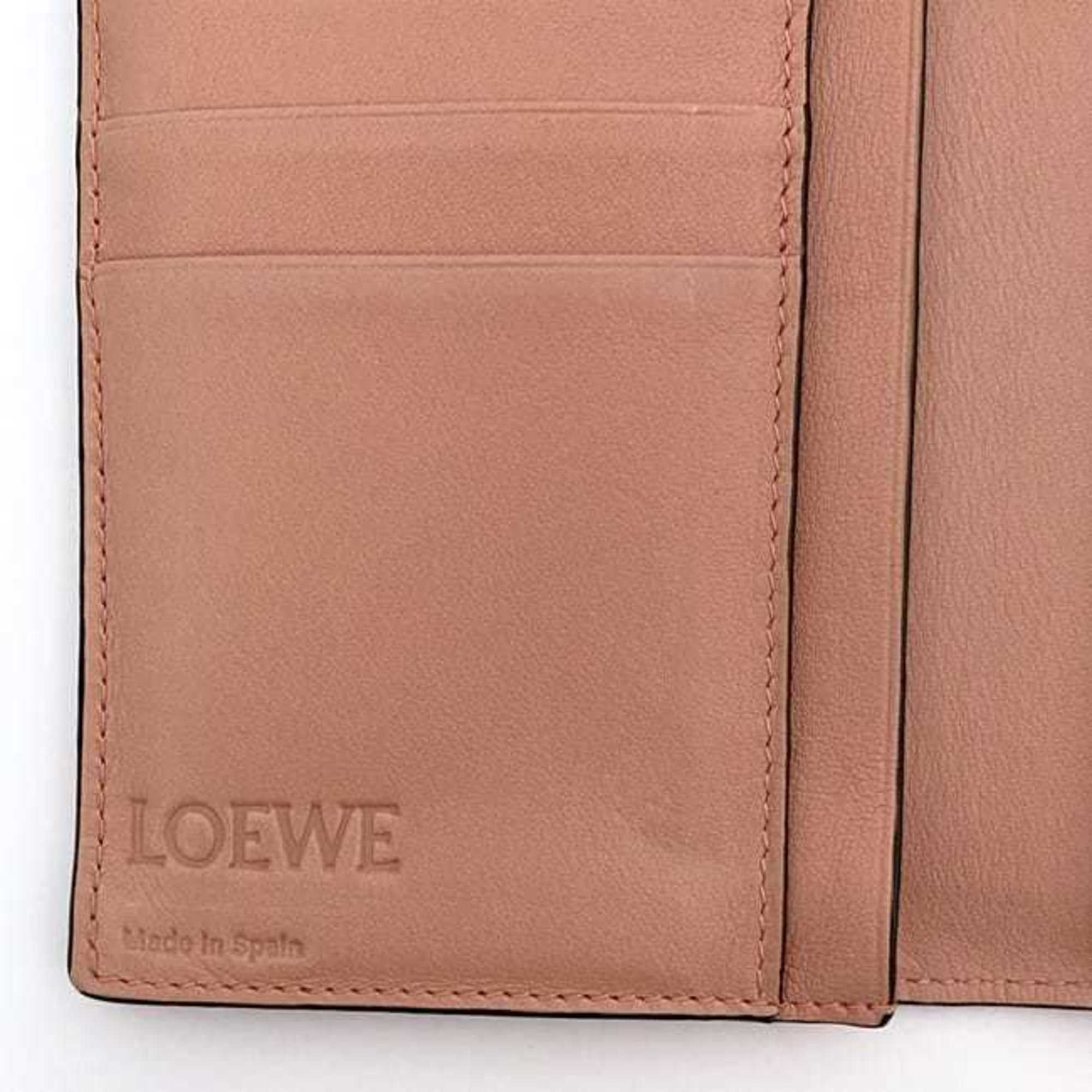 Loewe Brown Orange Leather Long Wallet (Bi-Fold) (Pre-Owned)