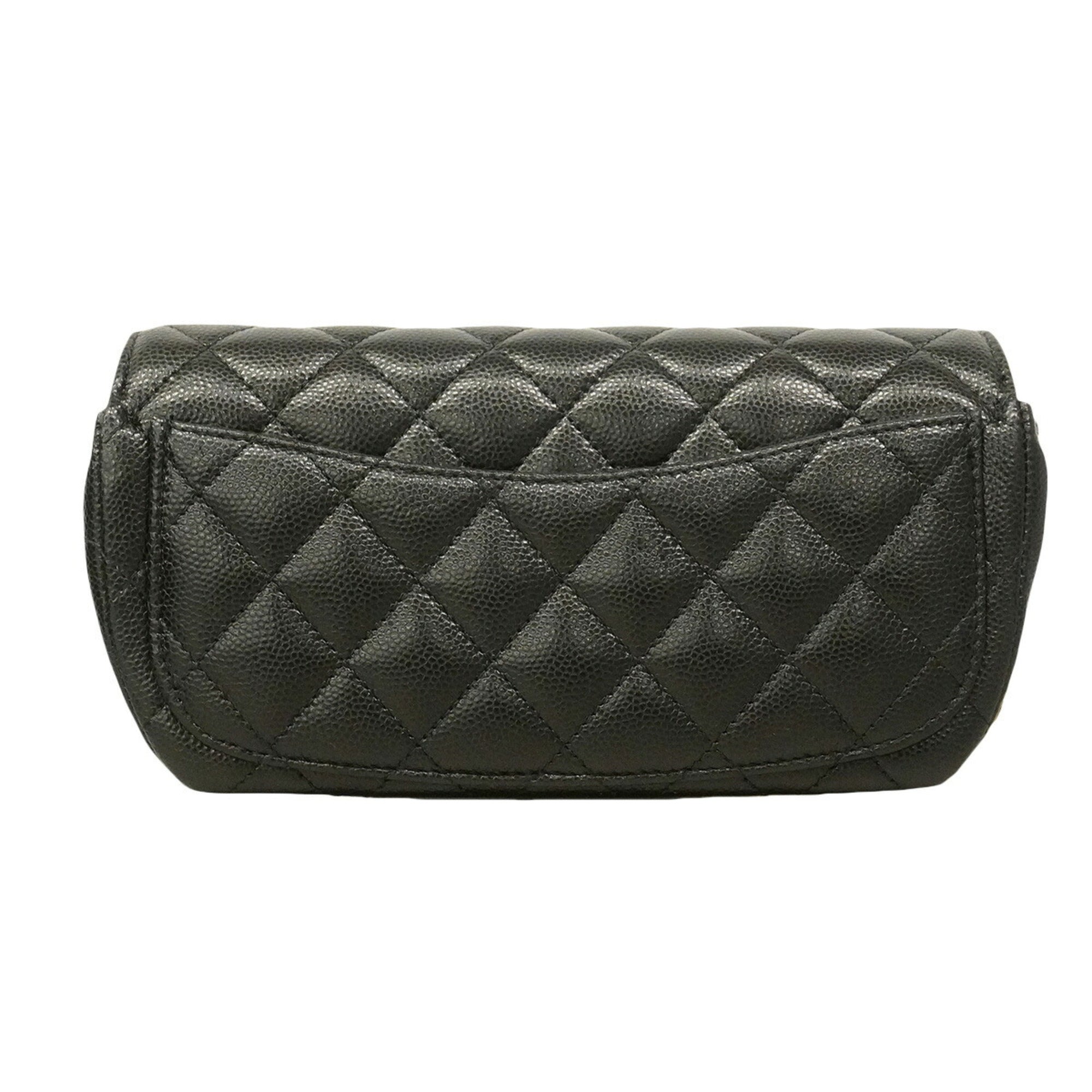 Chanel Black Grained Calfskin Shoulder Bag (Pre-Owned)